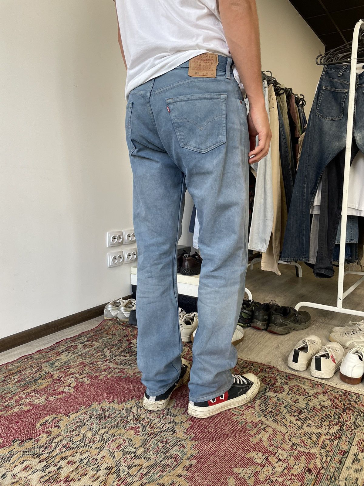 Levi's Levis 501 Vintage Washed Faded Denim Jeans 3527AC Size US 34 / EU 50 - 1 Thumbnail