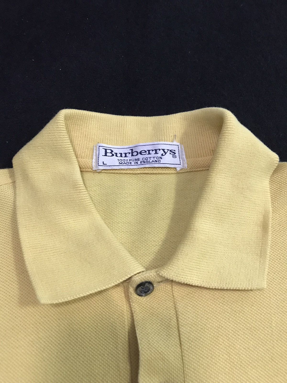 Burberry Vtg Burberrys Brit Yellow Polo Shirt Made In England Size US L / EU 52-54 / 3 - 2 Thumbnail