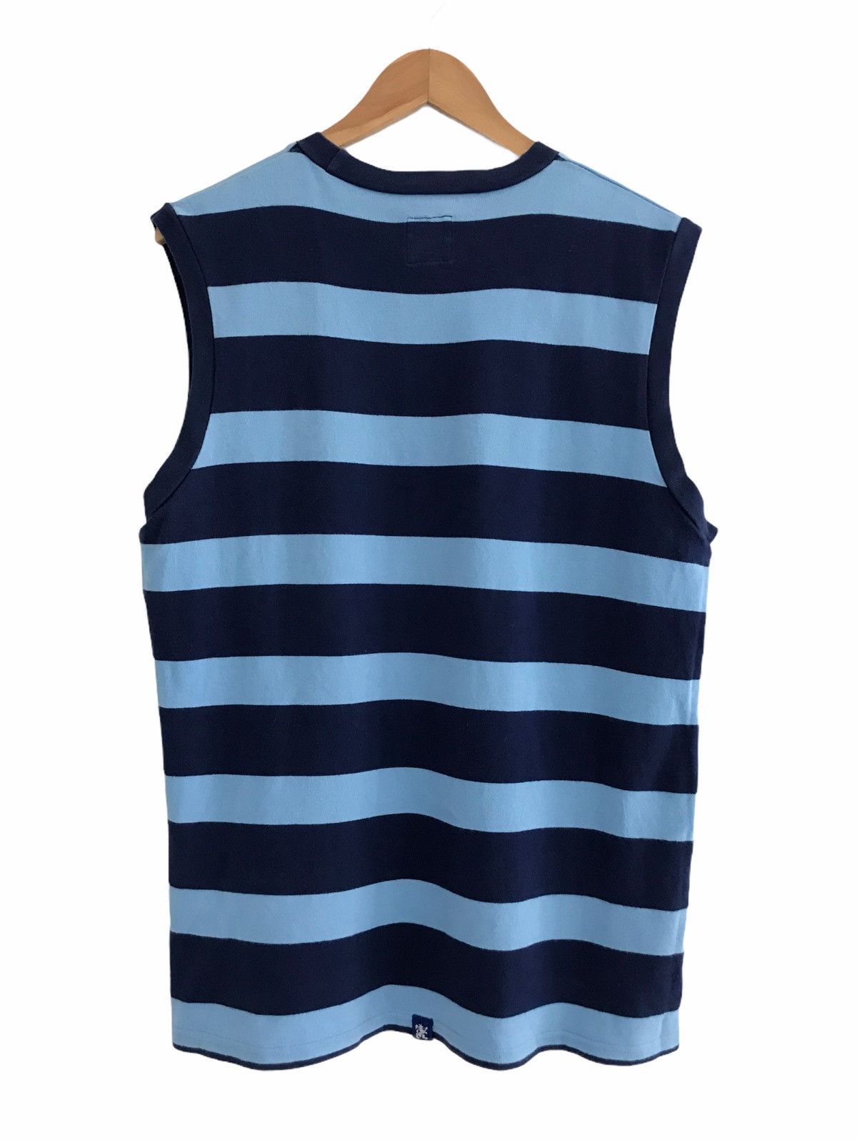 Paul Smith R Newbold X Paul Smith Blue Stripe Sleeveless Shirt Size US L / EU 52-54 / 3 - 2 Thumbnail