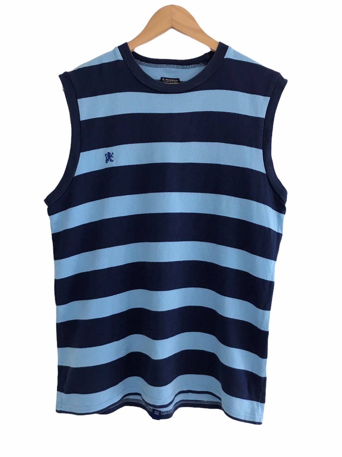 Paul Smith R Newbold X Paul Smith Blue Stripe Sleeveless Shirt Size US L / EU 52-54 / 3 - 1 Thumbnail