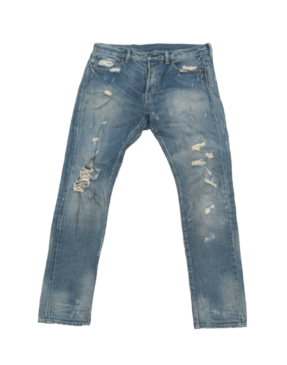 Lowbox Distressed Denim Jeans Punk Style