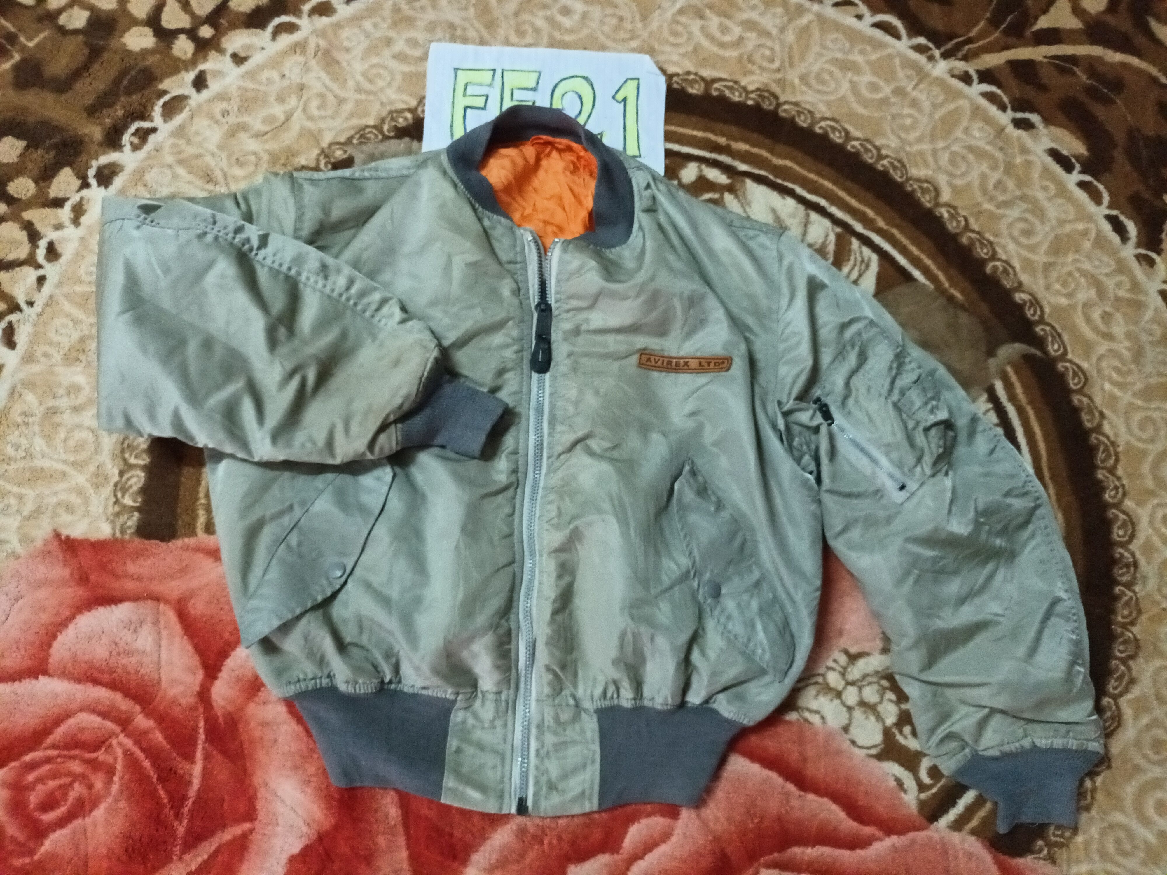 Avirex × Comoli Avirex7522 MA-1 bomber jacket - sage green