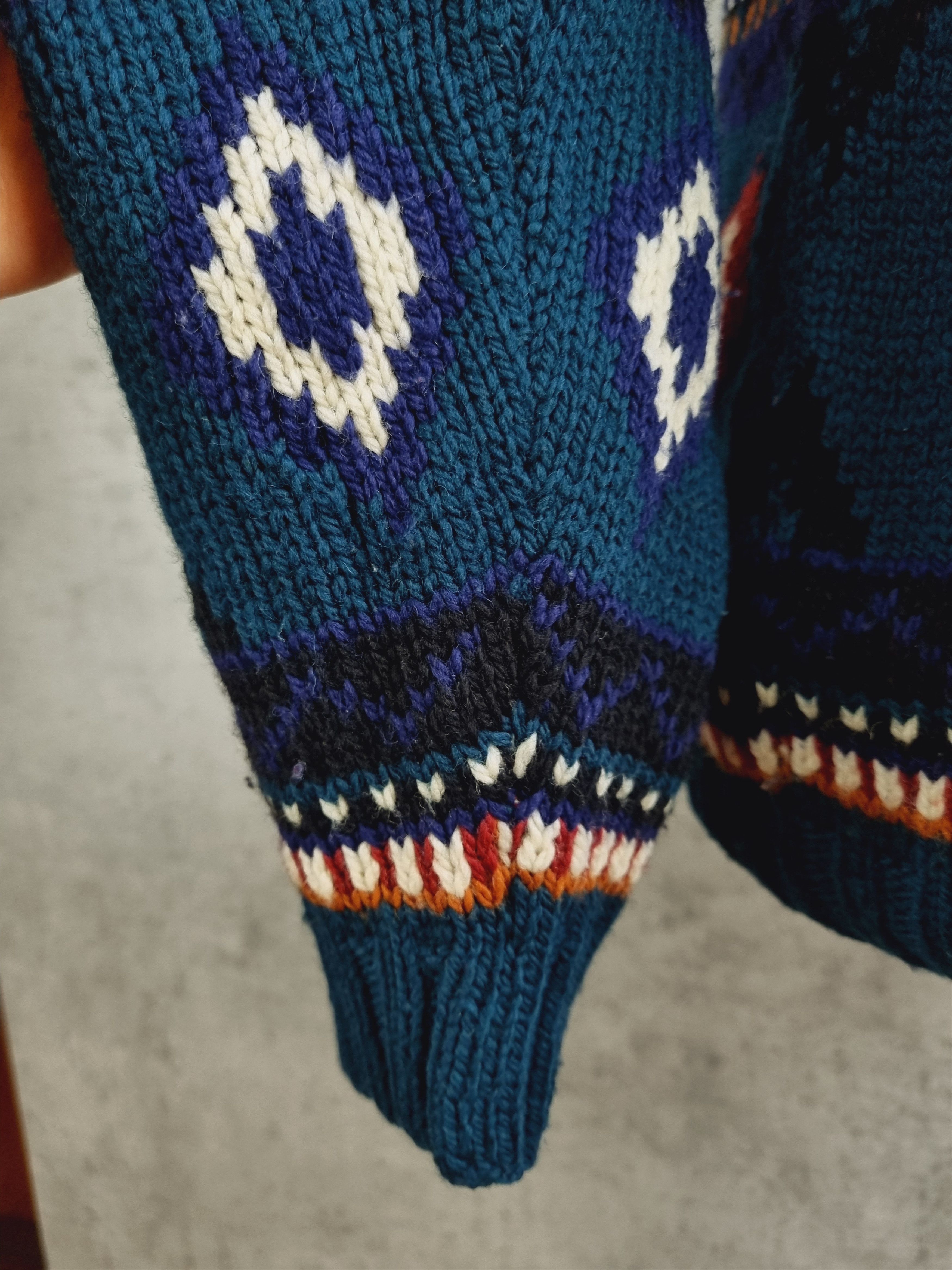 Vintage 70s Aztec Handmade in Peru Wool sweater Size US L / EU 52-54 / 3 - 9 Thumbnail