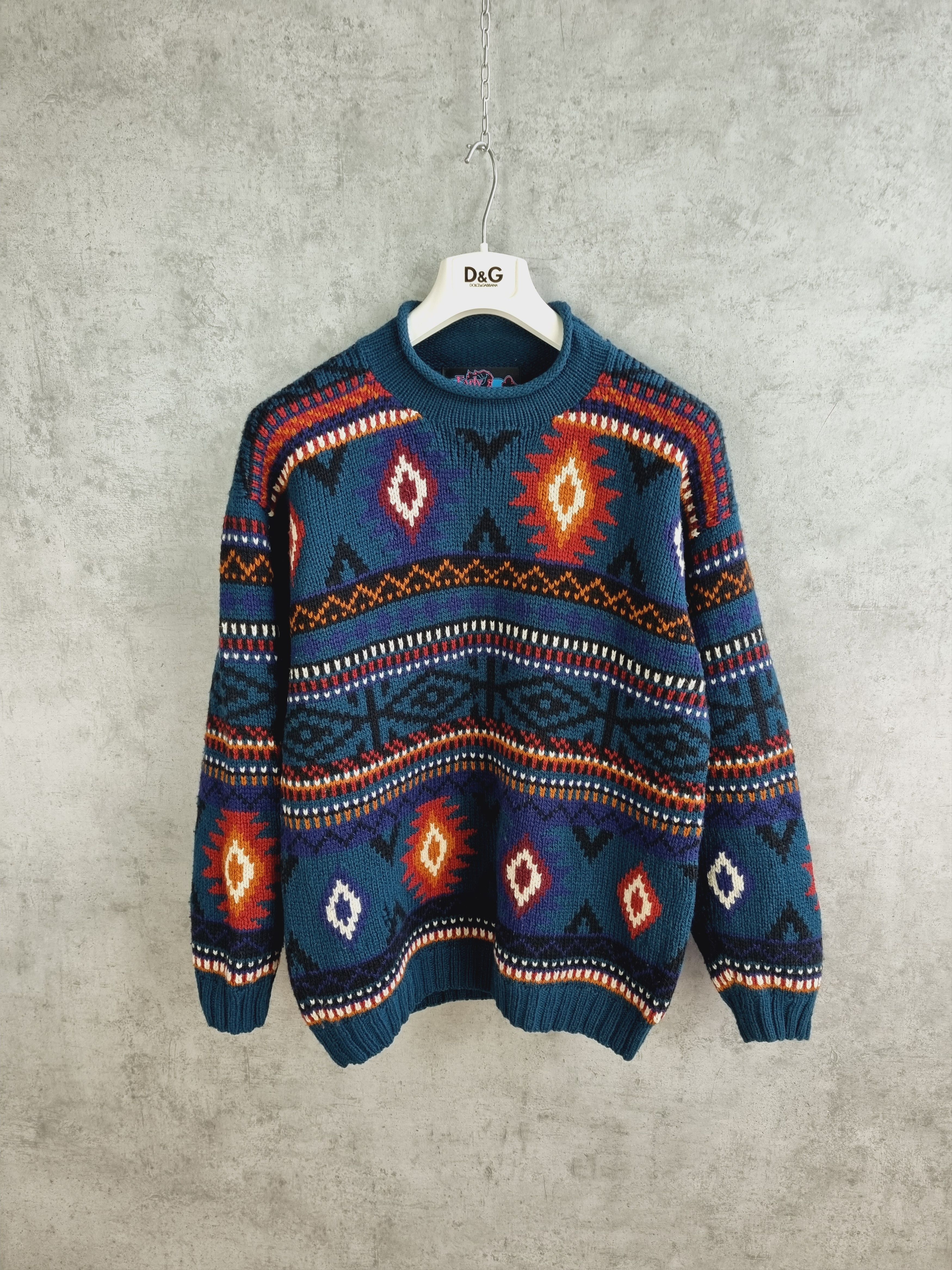 Vintage 70s Aztec Handmade in Peru Wool sweater Size US L / EU 52-54 / 3 - 5 Thumbnail