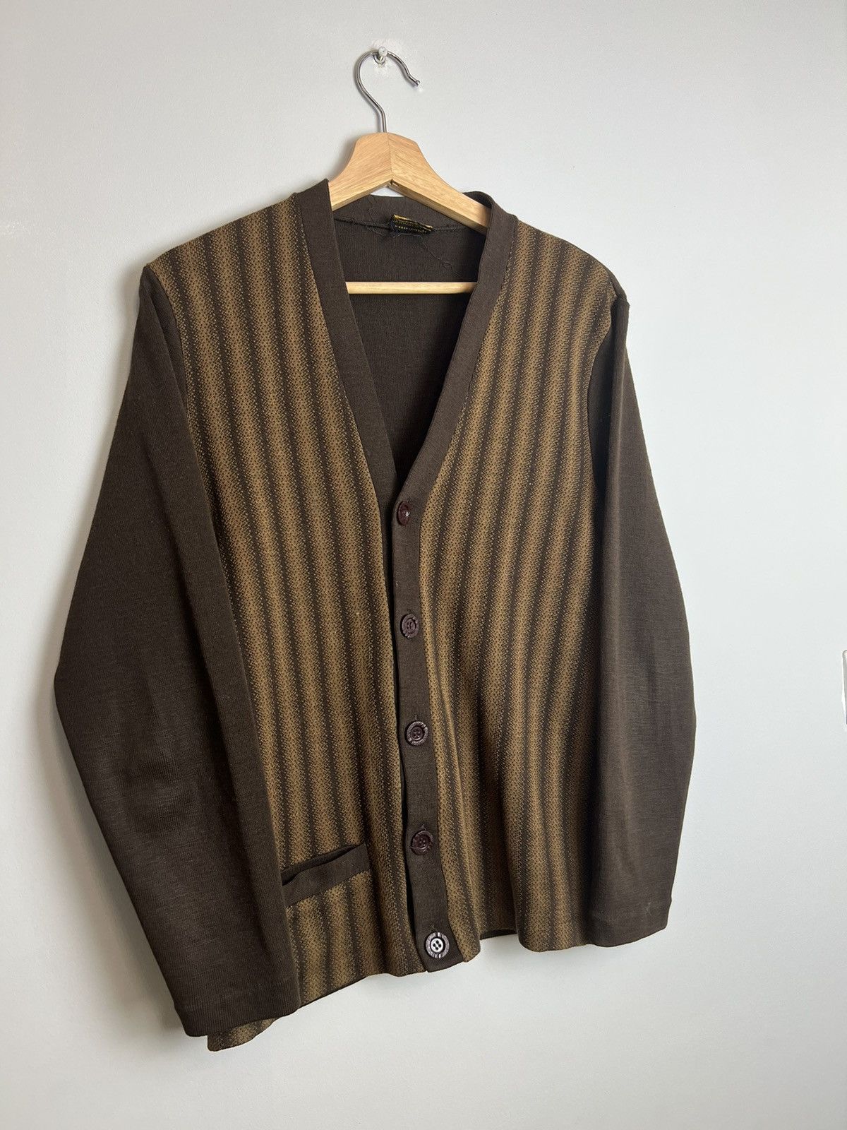 Japanese Brand Vintage Cardigan Brown Cw Norwegian Kurt Cobain Vibe Capitol Size US M / EU 48-50 / 2 - 2 Thumbnail