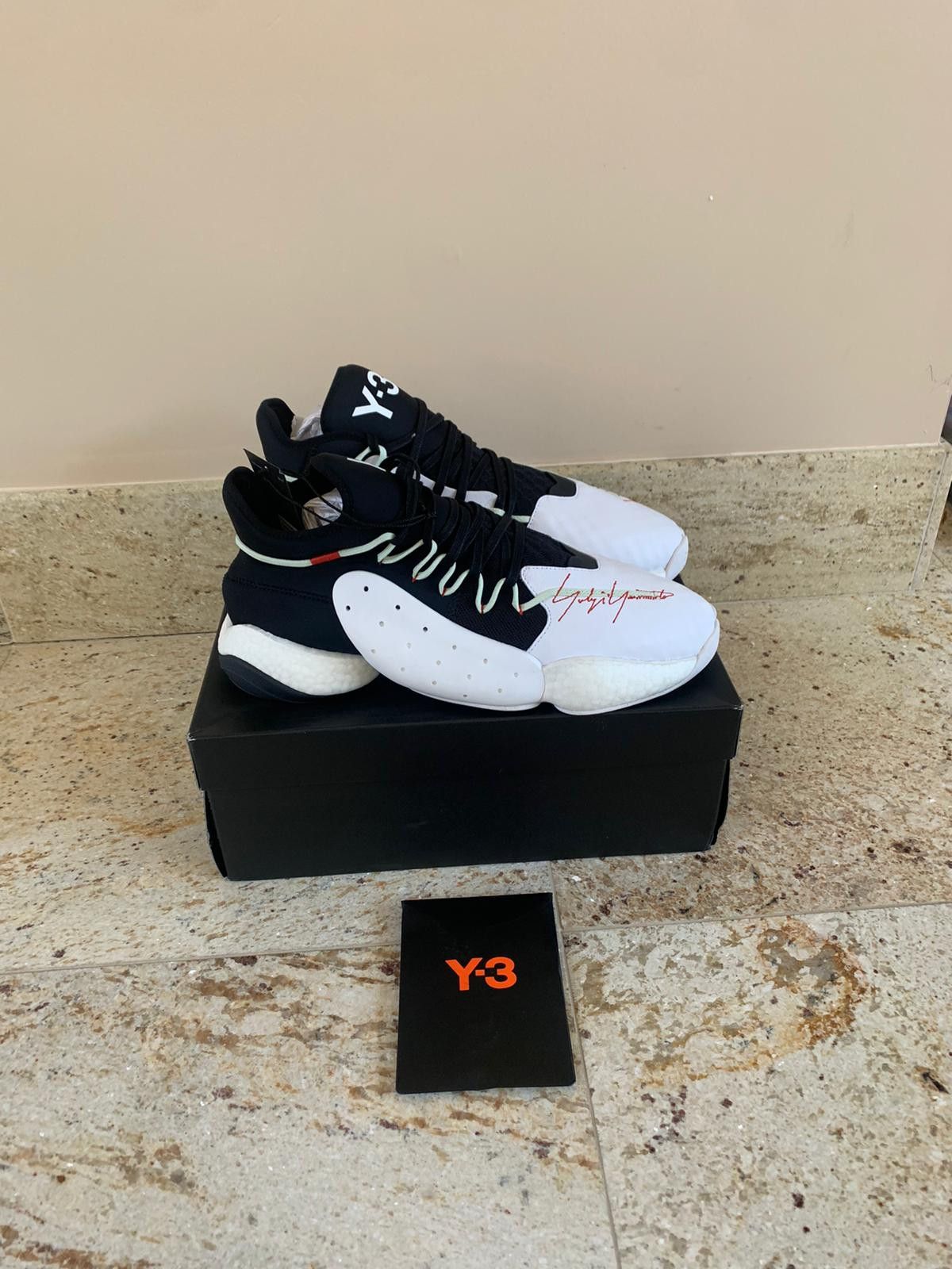 Y-3 BYW Bball Sneakers in Black & White Size US 12.5 / EU 45-46 - 7 Thumbnail