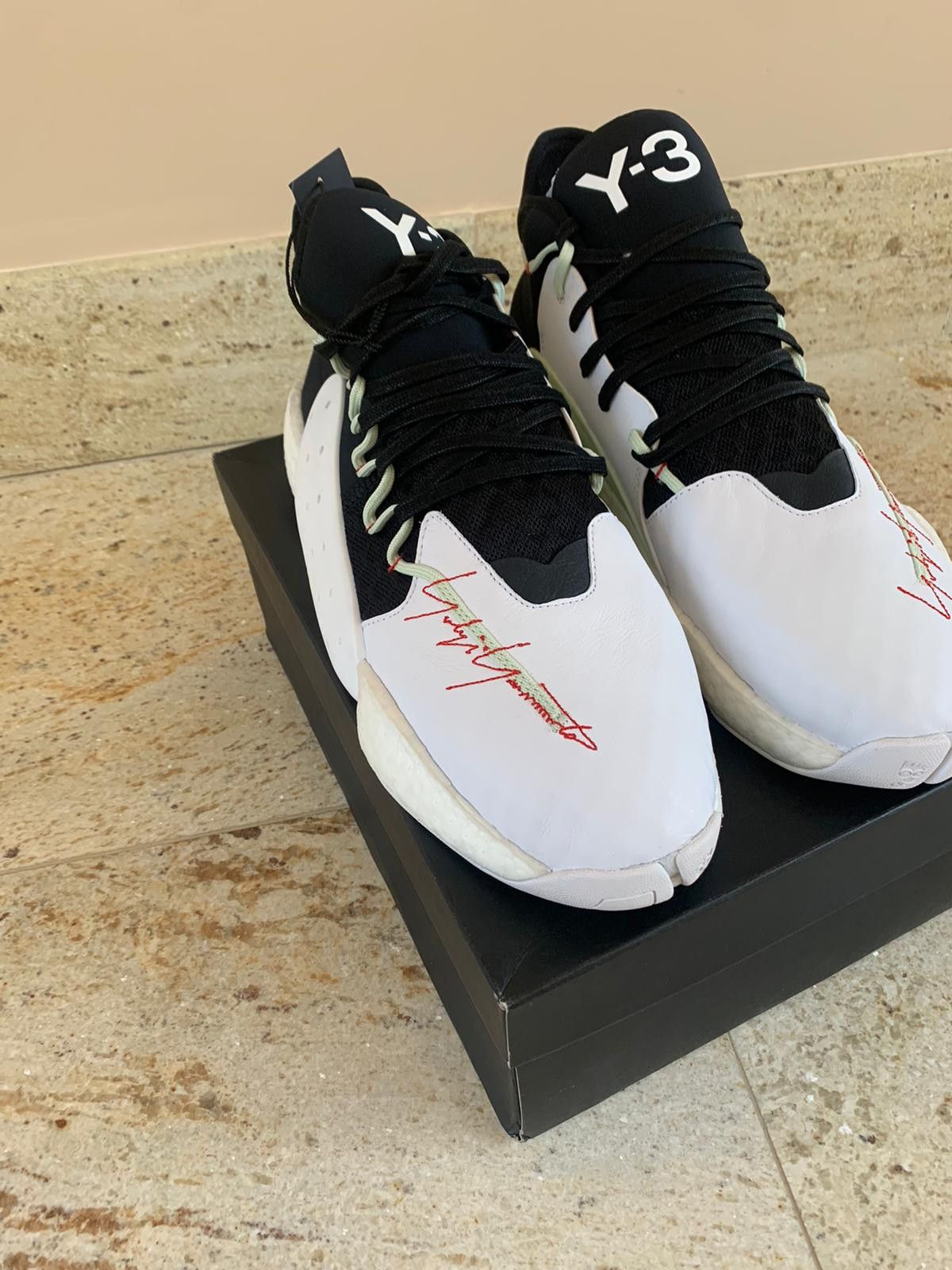 Y-3 BYW Bball Sneakers in Black & White Size US 12.5 / EU 45-46 - 5 Thumbnail