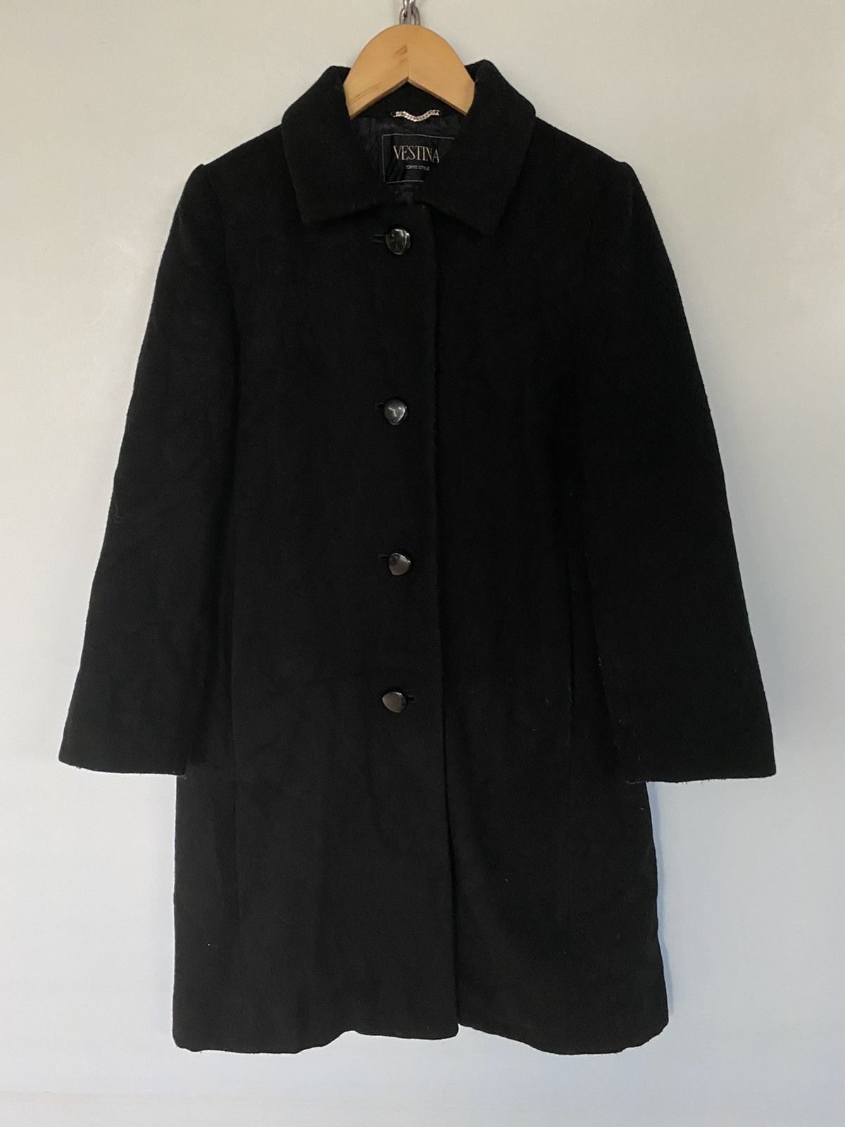 Japanese Brand Vestina Overcoat Long Coat/Jacket Black Wool Cashmere Size US M / EU 48-50 / 2 - 1 Thumbnail