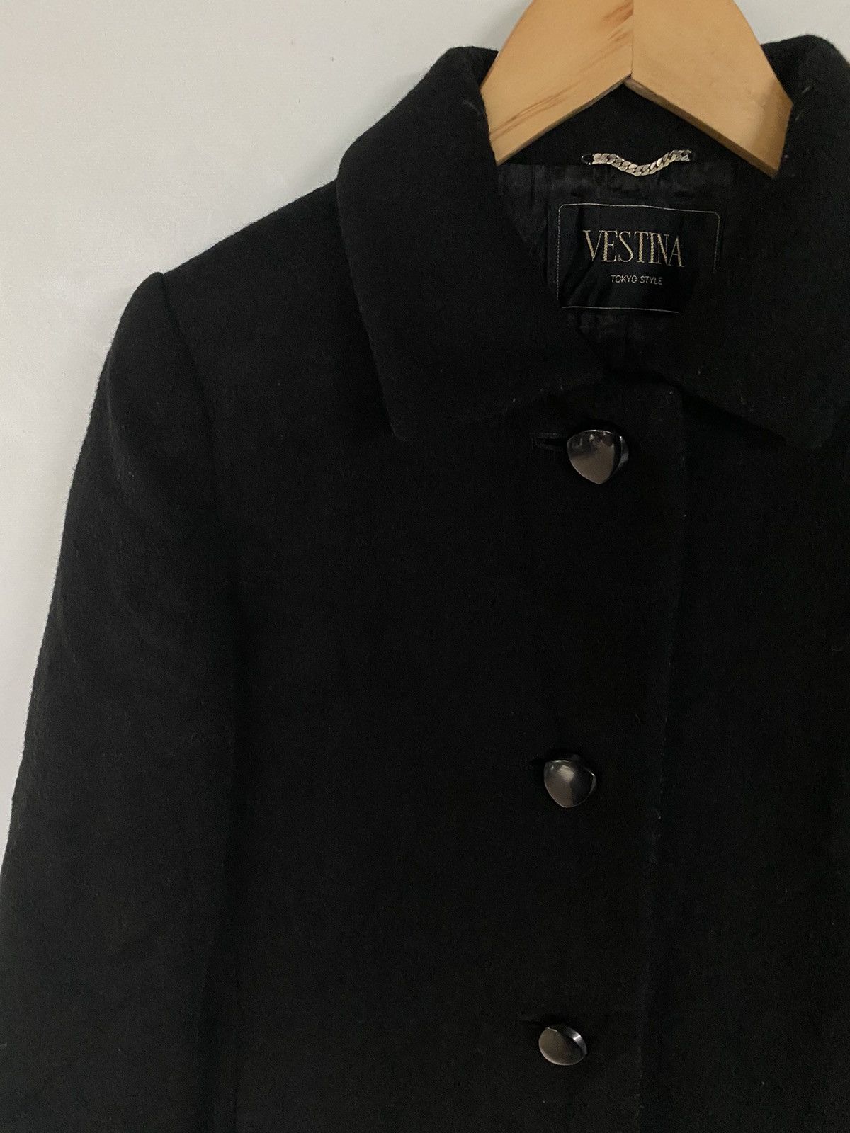 Japanese Brand Vestina Overcoat Long Coat/Jacket Black Wool Cashmere Size US M / EU 48-50 / 2 - 2 Thumbnail