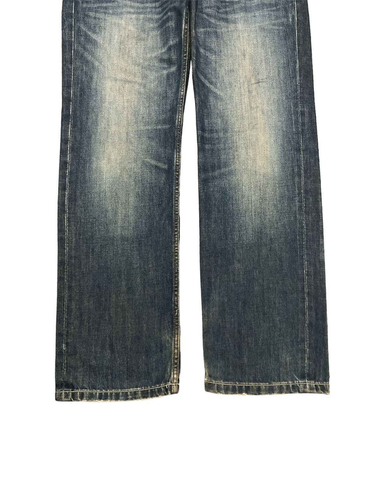 Japanese Brand × Vintage DOUBLE WAIST💥FIRE🔥UNKNOWN DISTRESSED DENIM PANT Size US 34 / EU 50 - 4 Thumbnail