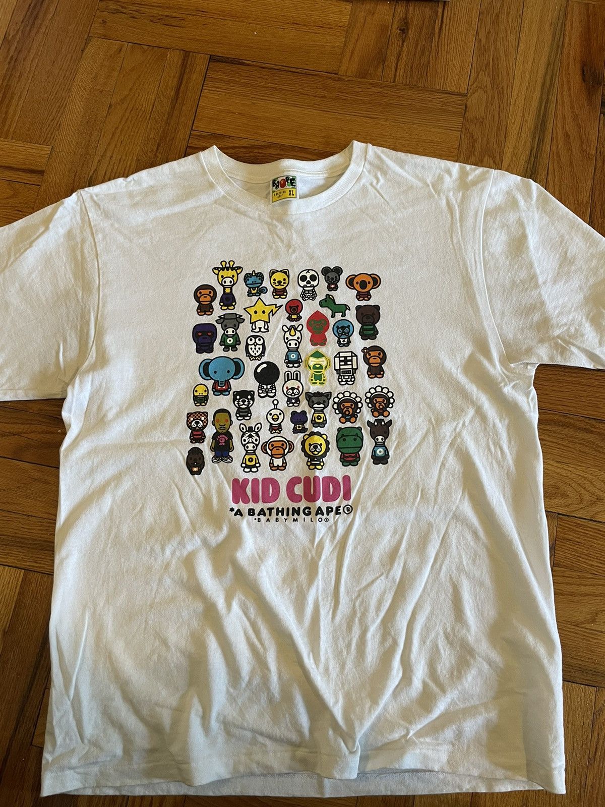 image of Bape x Kid Cudi Baby Milo Tee in White (Size XL)