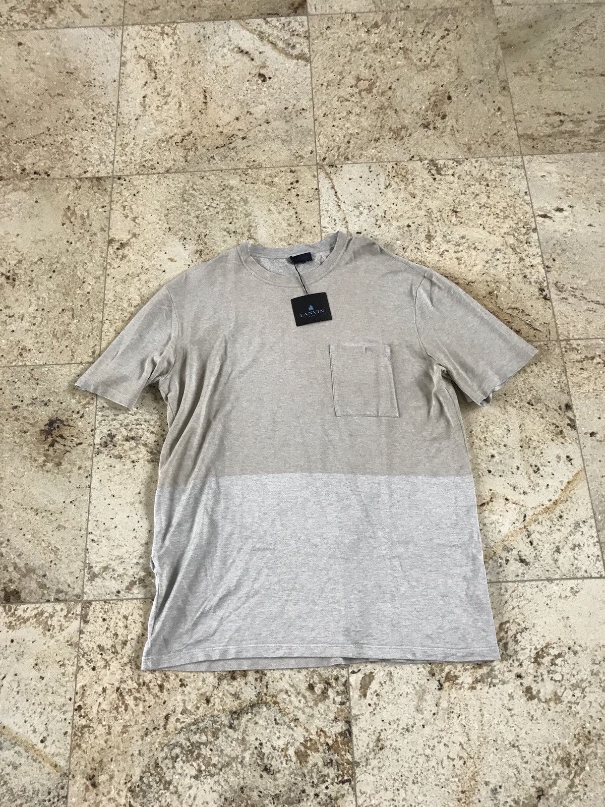 Lanvin Washed Fluid Crewneck Tee In Beige & Grey Size US S / EU 44-46 / 1 - 1 Thumbnail