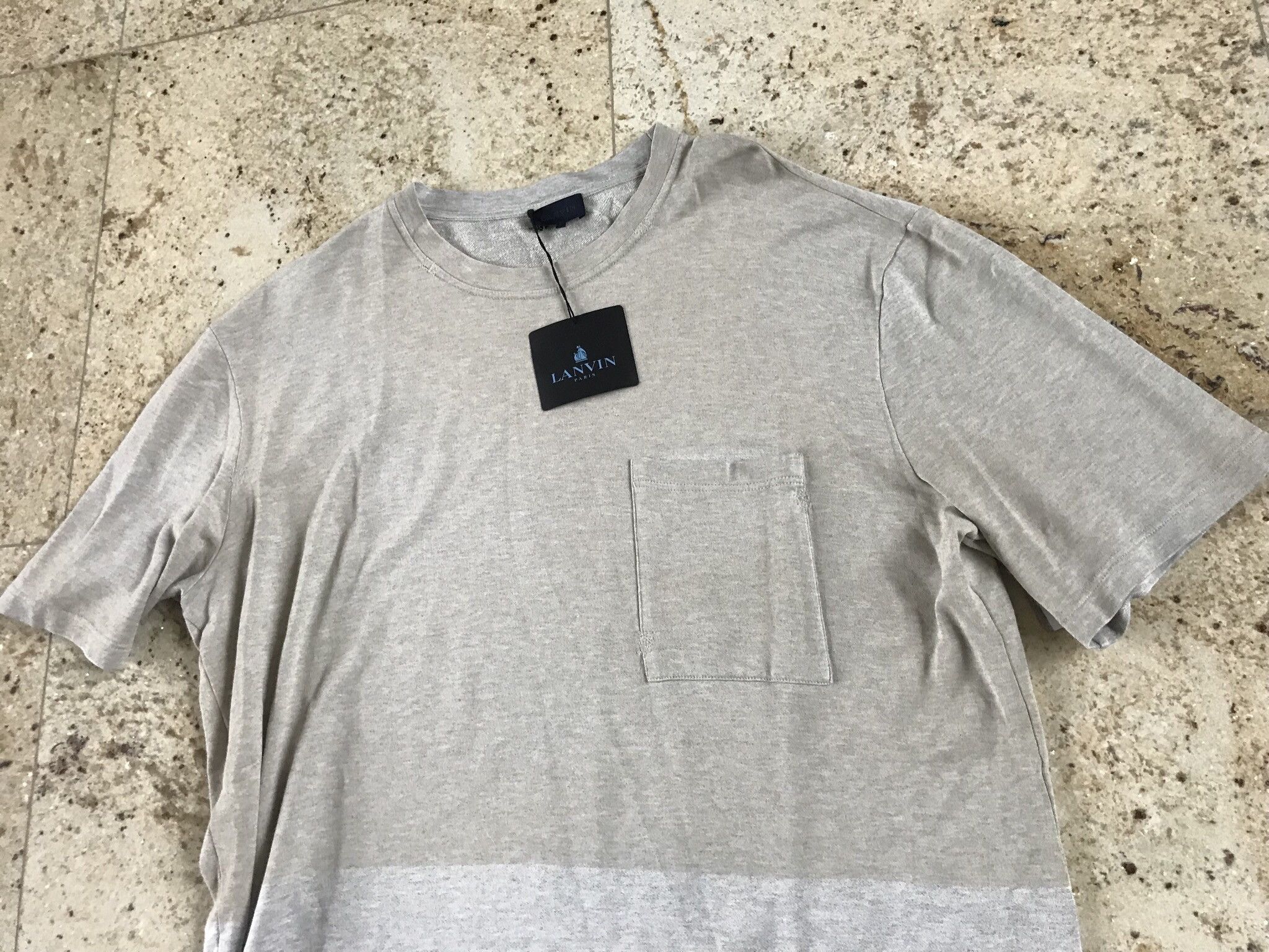 Lanvin Washed Fluid Crewneck Tee In Beige & Grey Size US S / EU 44-46 / 1 - 7 Thumbnail