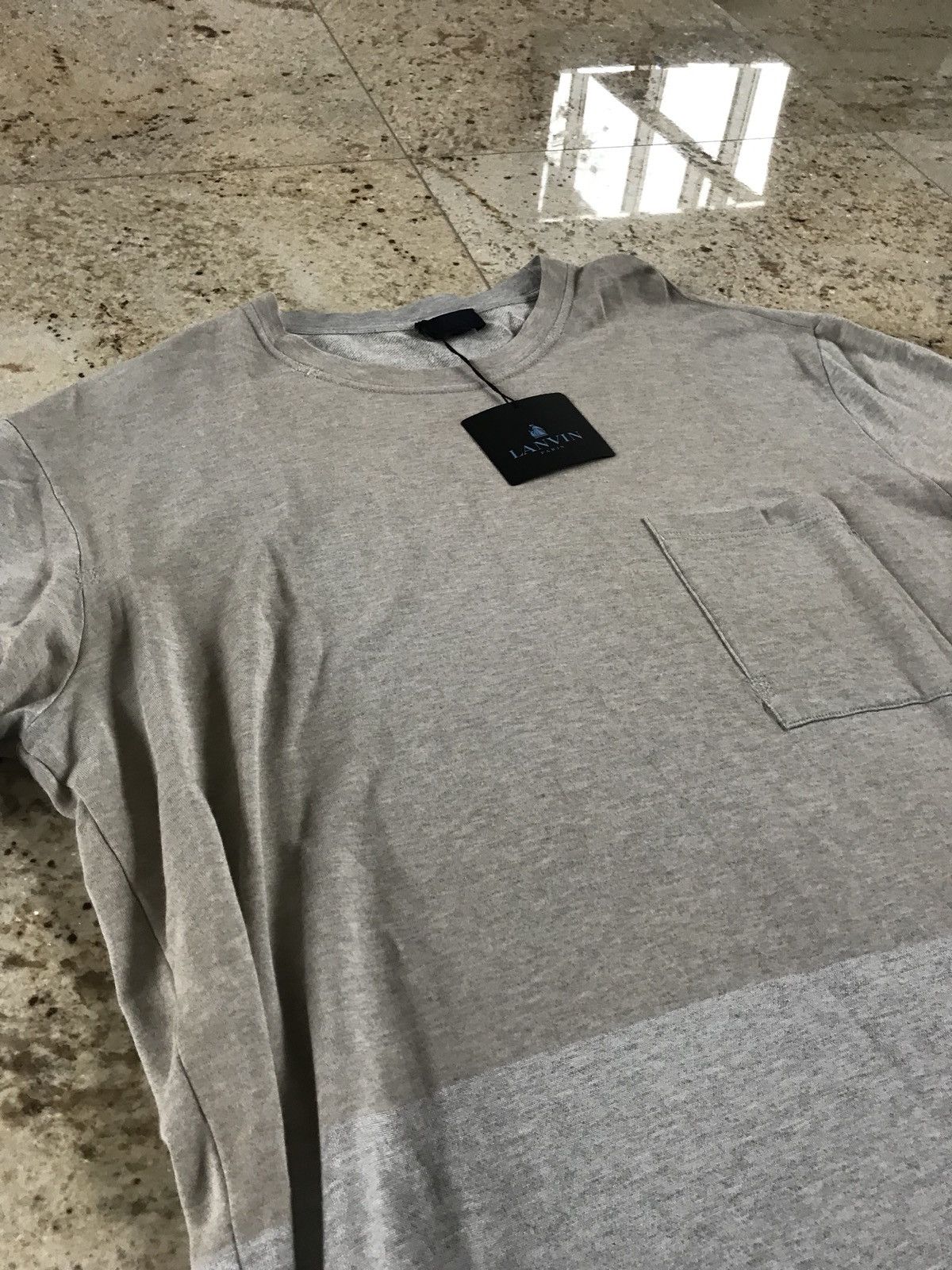 Lanvin Washed Fluid Crewneck Tee In Beige & Grey Size US S / EU 44-46 / 1 - 6 Thumbnail