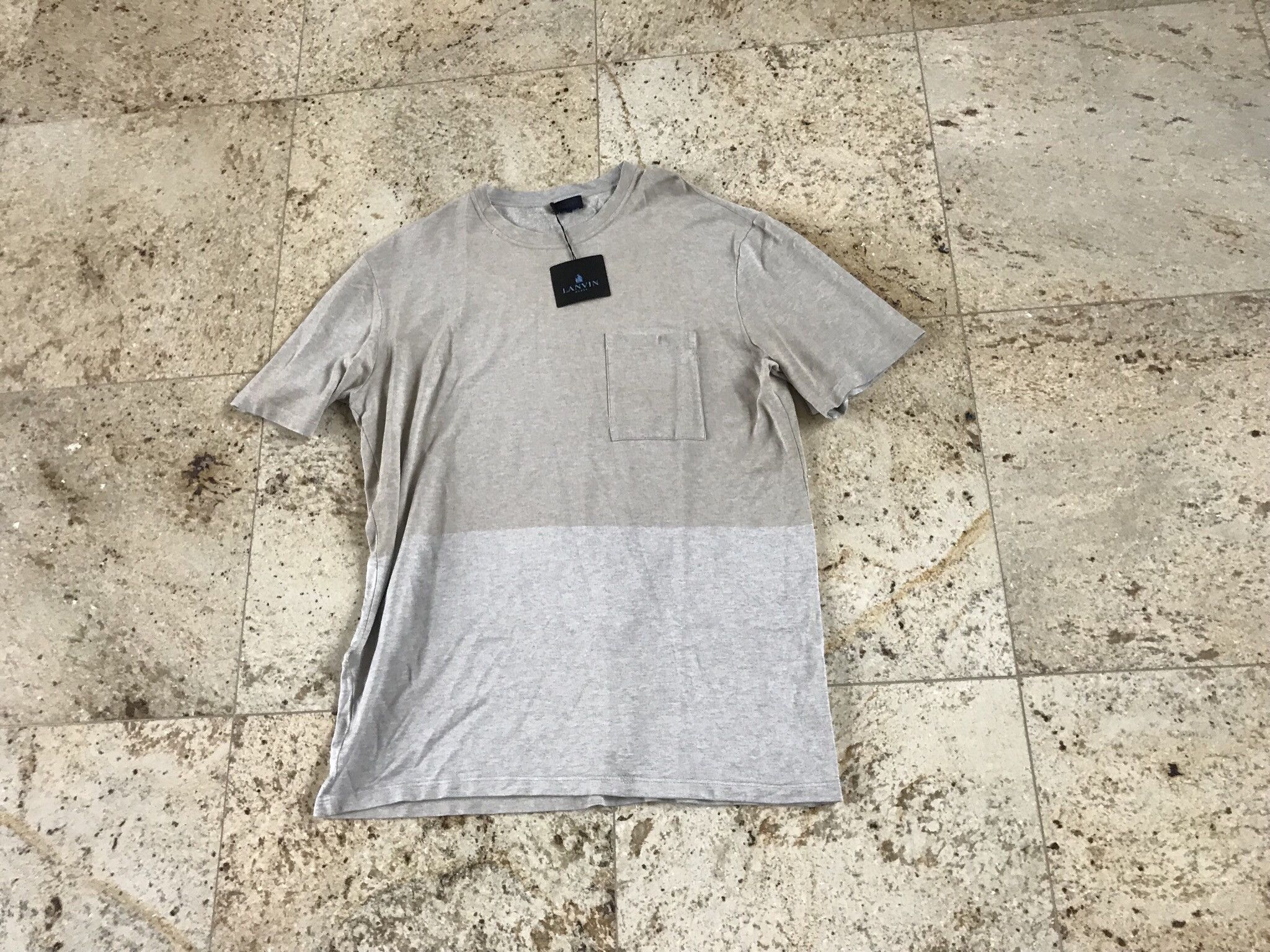 Lanvin Washed Fluid Crewneck Tee In Beige & Grey Size US S / EU 44-46 / 1 - 9 Thumbnail