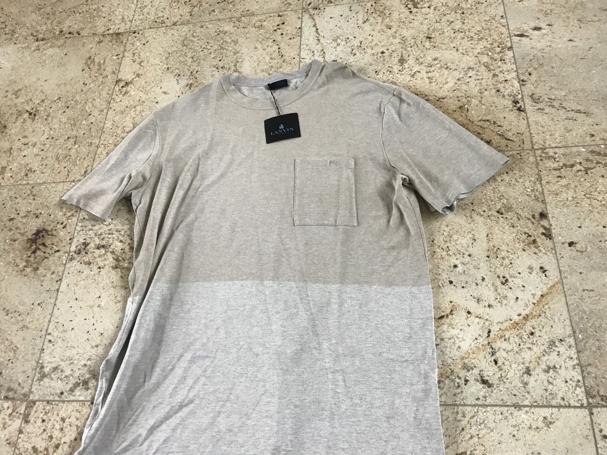 Lanvin Washed Fluid Crewneck Tee In Beige & Grey Size US S / EU 44-46 / 1 - 10 Thumbnail