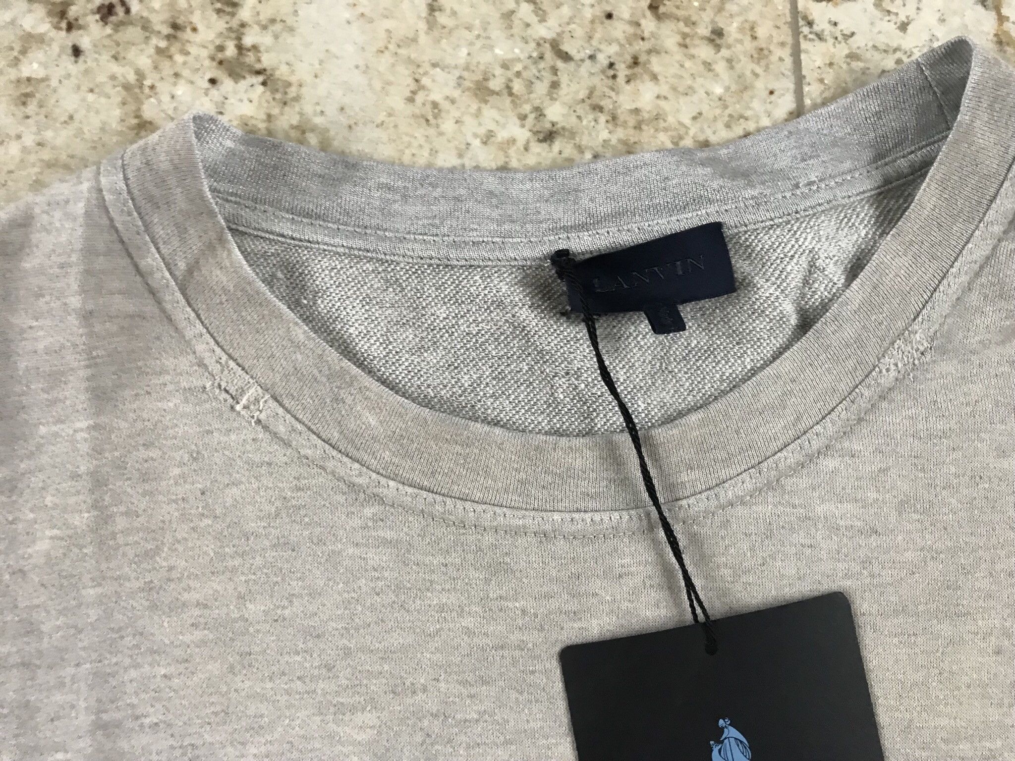 Lanvin Washed Fluid Crewneck Tee In Beige & Grey Size US S / EU 44-46 / 1 - 8 Thumbnail