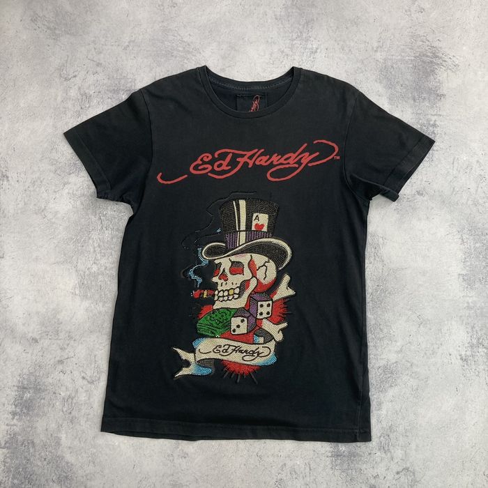 Vintage Vintage Ed Hardy skulls y2k designer tattoo tee 90’s | Grailed