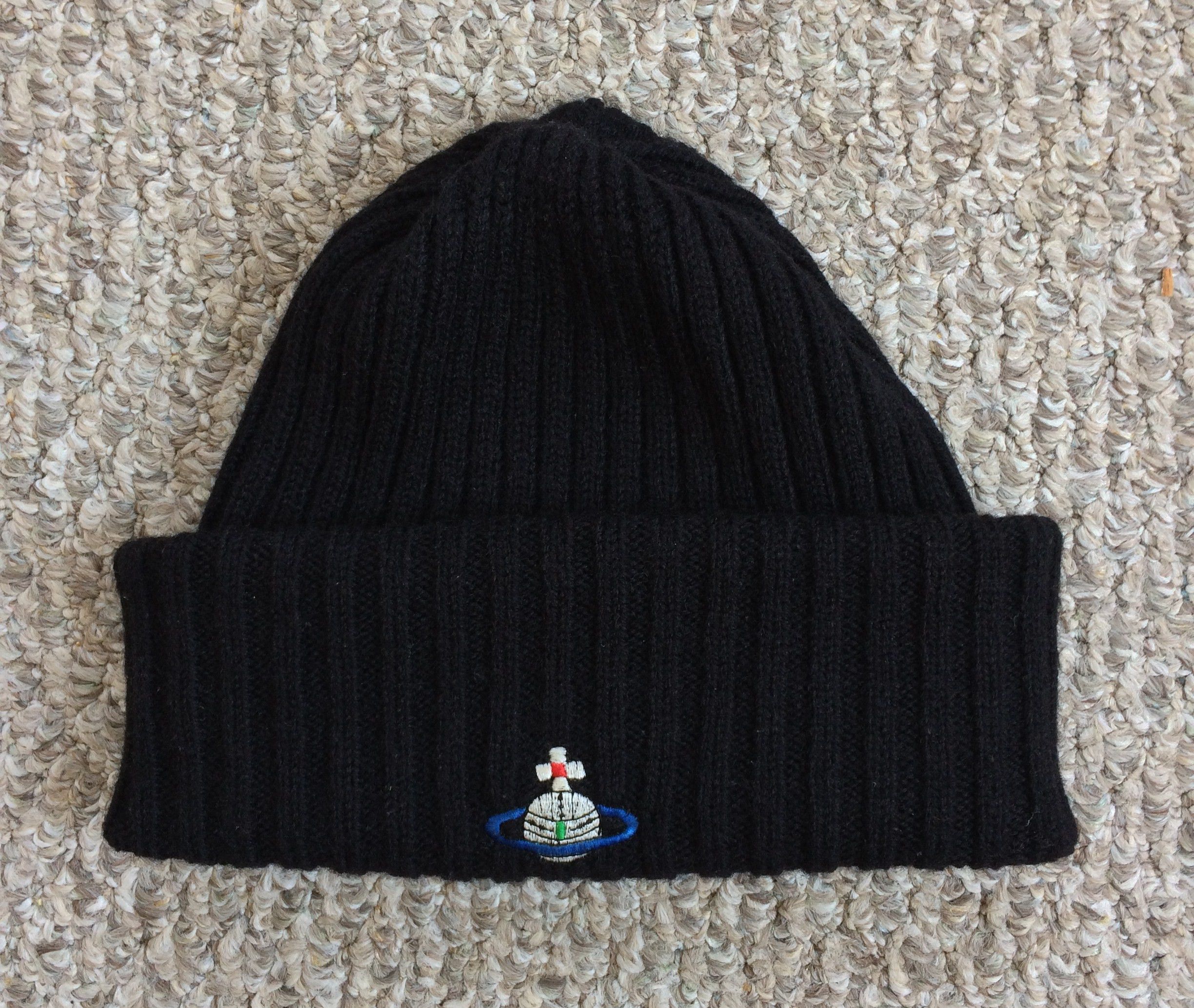 image of Vivienne Westwood Orb Beanie in Black, Men's