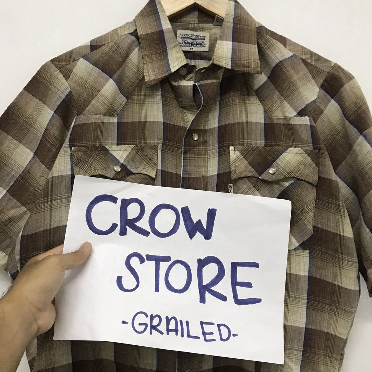 Levi's Vintage Clothing Vintage Levis Western Short Sleeve Shirt brown Size US M / EU 48-50 / 2 - 17 Thumbnail