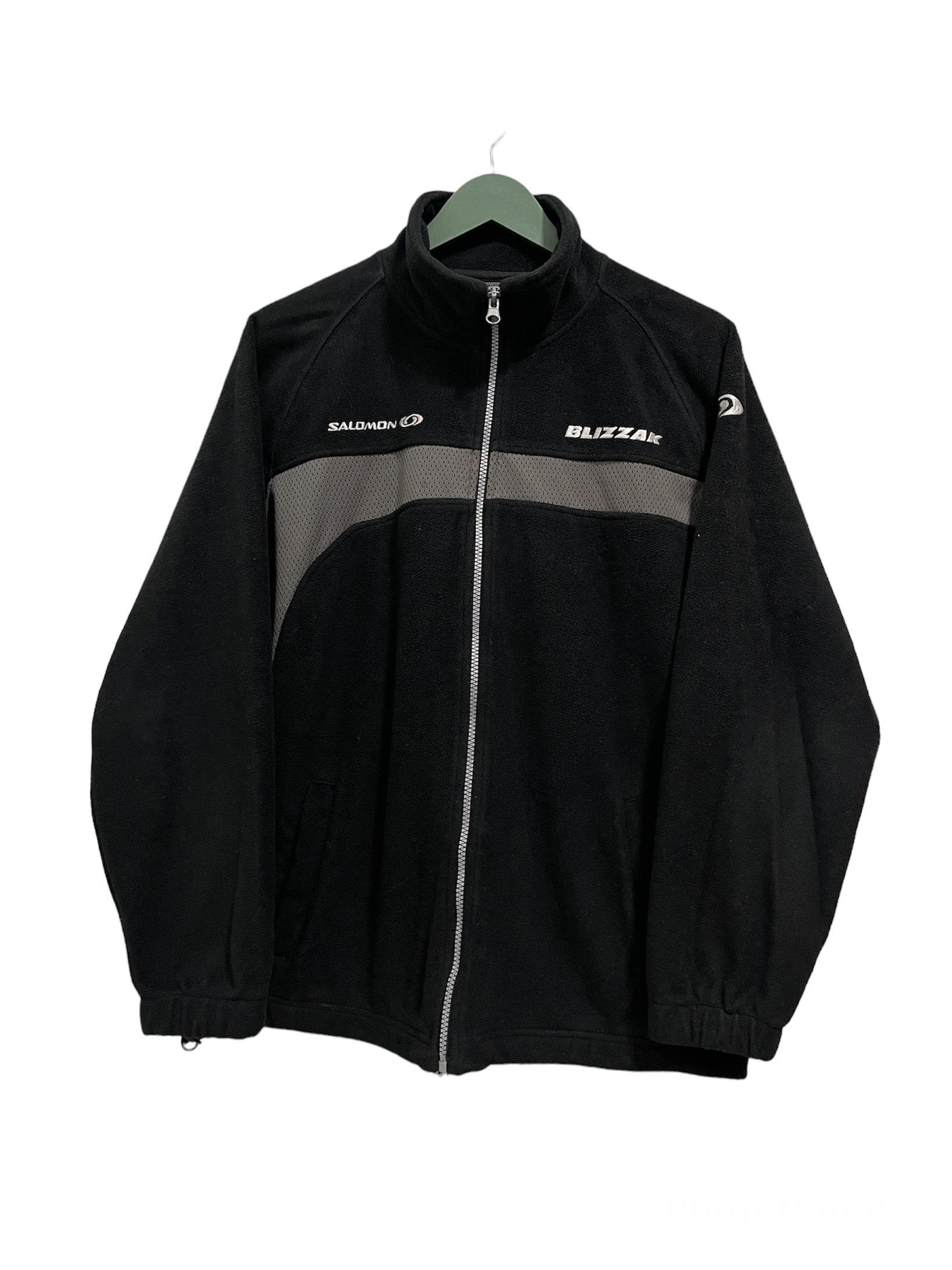 image of Vintage Salomon X Bridgestone X Blizzak Fleece Zip Up in Black, Men's (Size Medium)