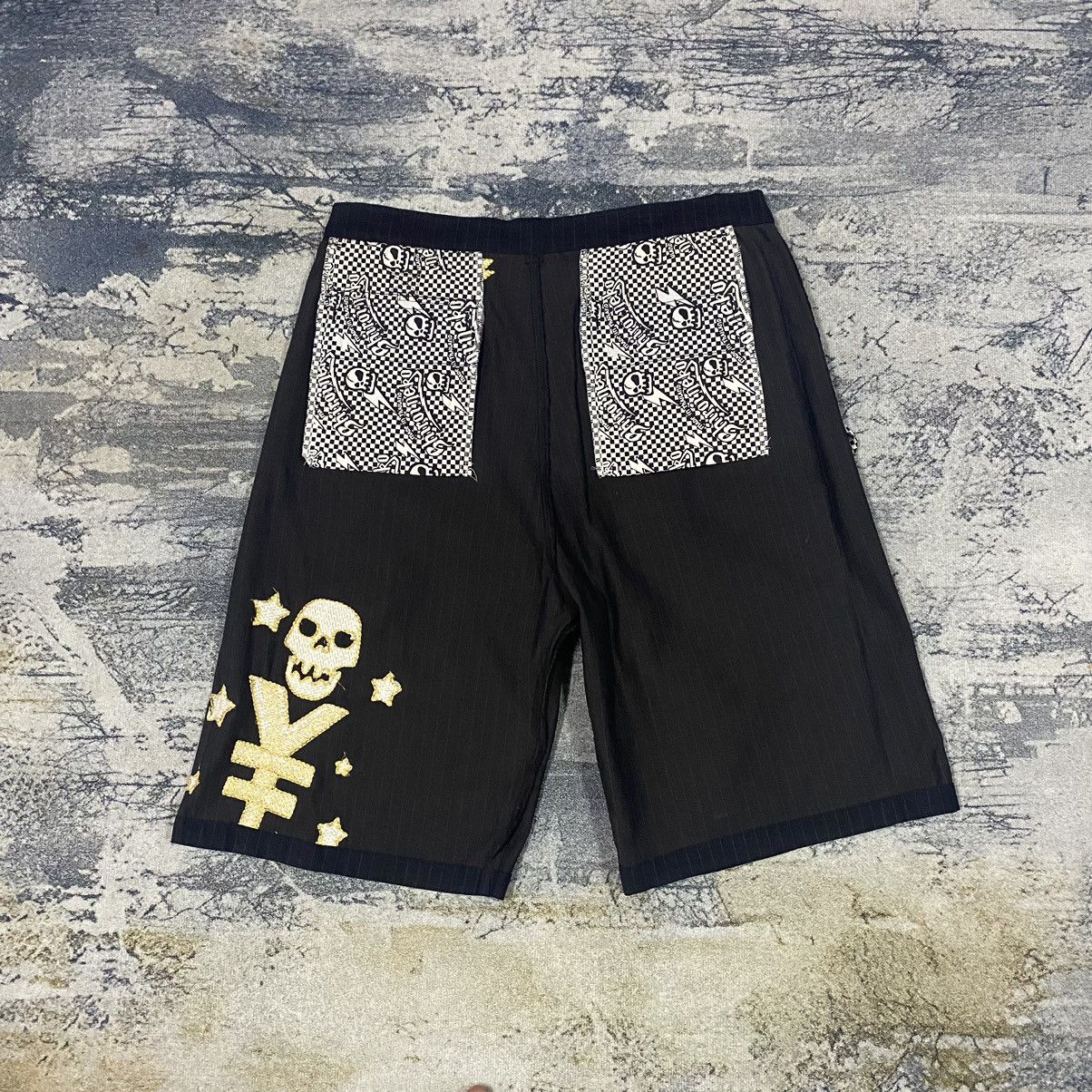 Japanese Brand × Vintage Vintage Japanese Skulls Embroidary Stripes Trousers Short Size US 35 - 6 Thumbnail