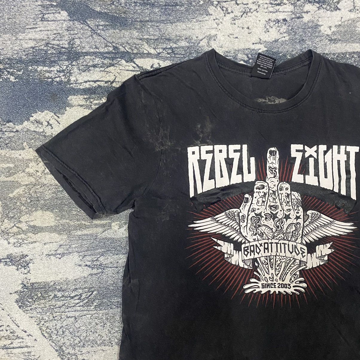 Band Tees × If Six Was Nine × Japanese Brand Vintage Japan Rebel8 Fuck Bad Attitude Faded Punk Tee Size US M / EU 48-50 / 2 - 4 Thumbnail
