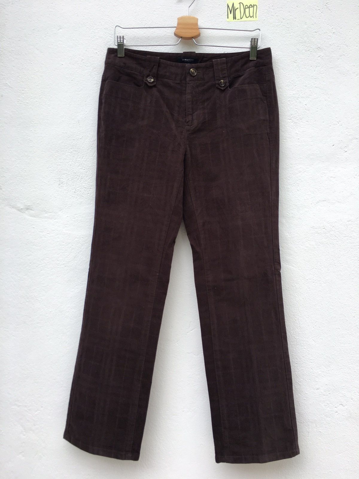 Burberry Burberry Vintage Dark Brown Slim Cut Pant Size US 31 - 1 Thumbnail