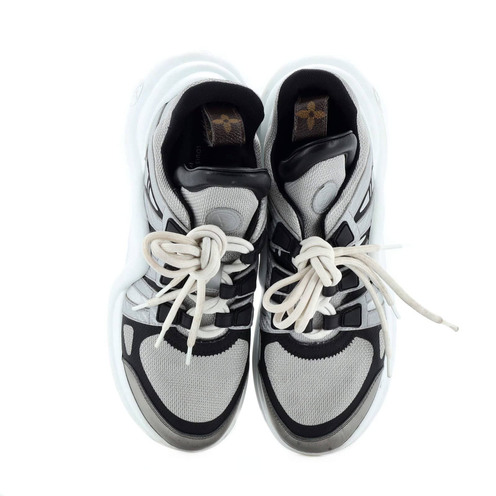 Louis Vuitton LV Archlight Sneakers Black Mesh & White Leather Size 41