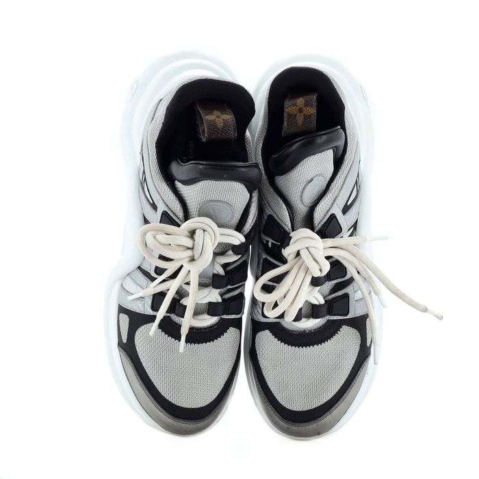 Louis Vuitton White/Black Leather And Mesh Archlight Sneakers Size