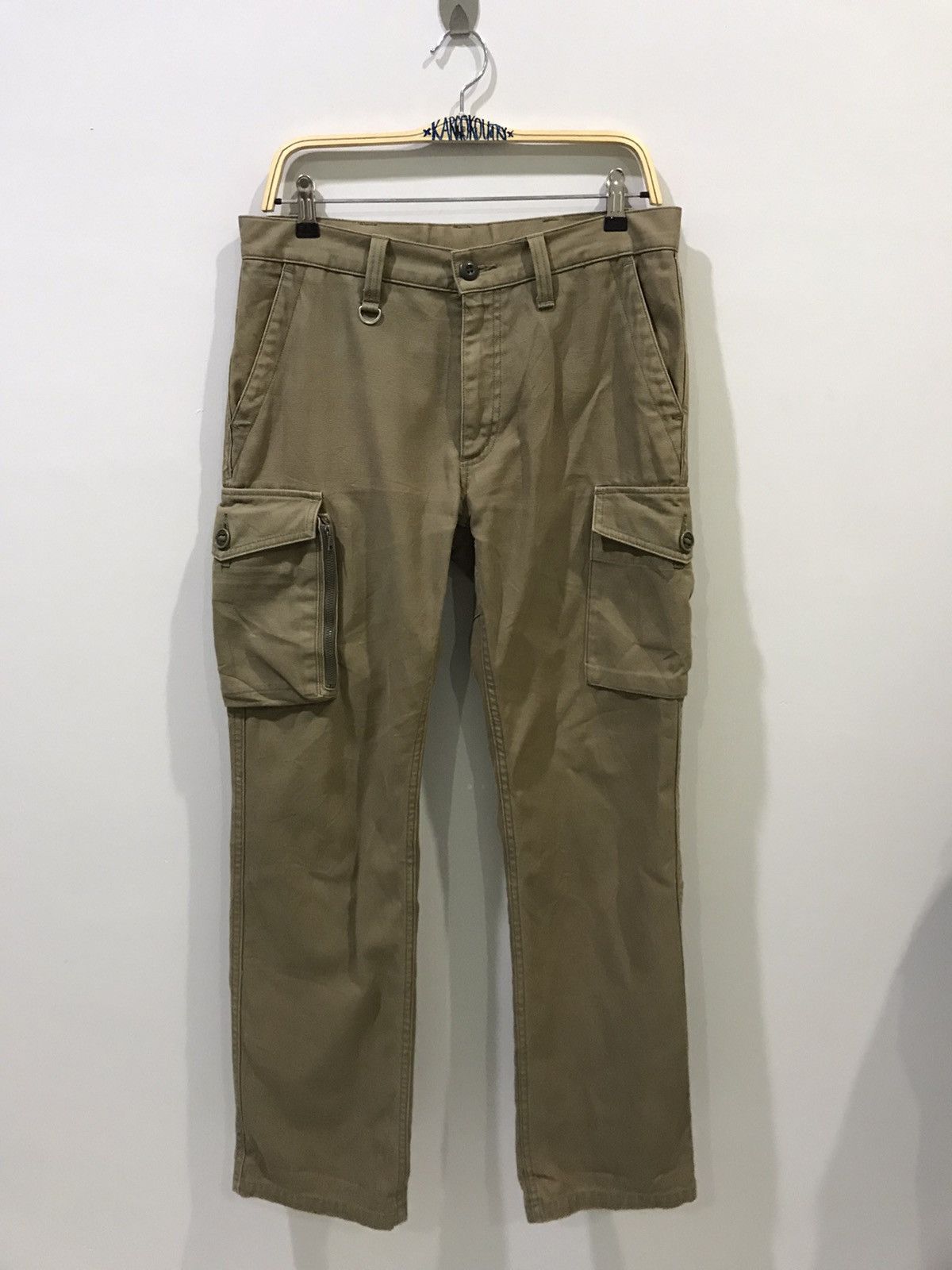 image of Sophnet Japan Designer Engineered Slim Fit Cargo Pant in Olive, Men's (Size 33)