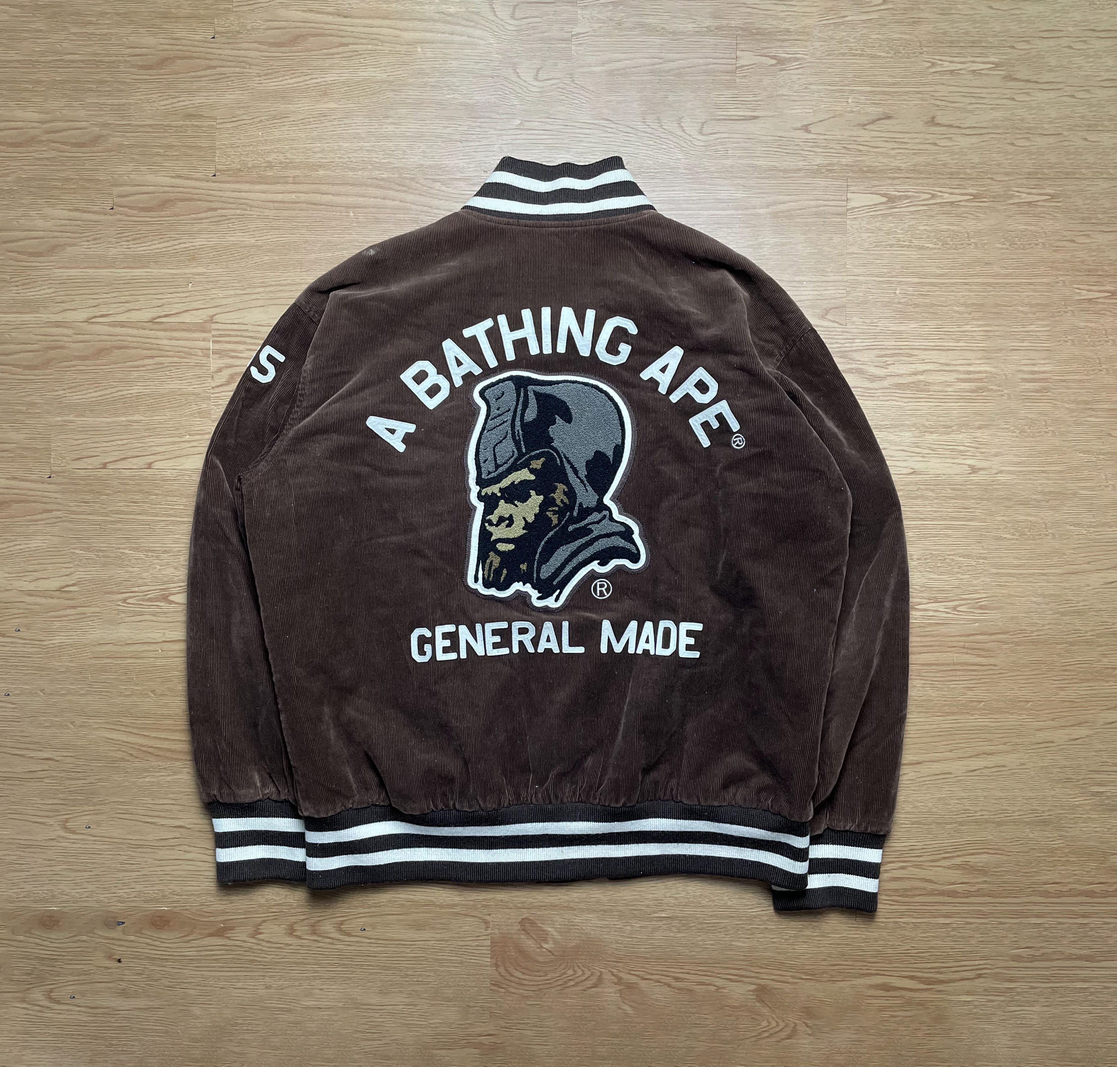 Bape Bape General Made Corduroy Y2K Varsity Jacket | Grailed