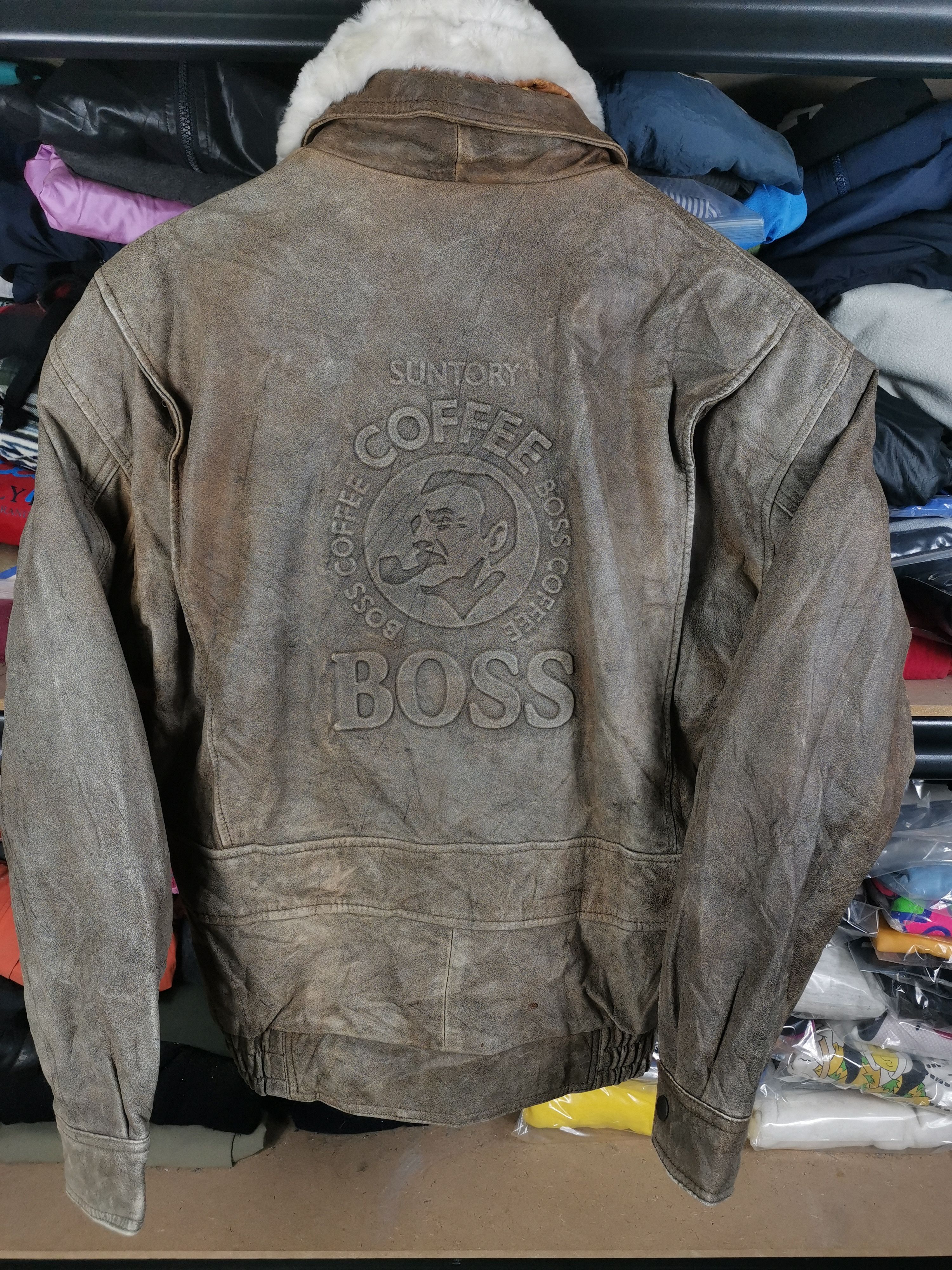 Japanese Brand Vintage Suntory Coffee Boss Leather Jacket Size US M / EU 48-50 / 2 - 1 Thumbnail