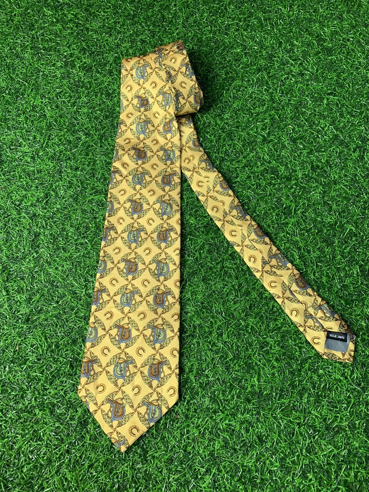 Japanese Brand 90s ‘98 Japan Cup Jra Pure Silk Men’s Neck Tie Size ONE SIZE - 1 Thumbnail