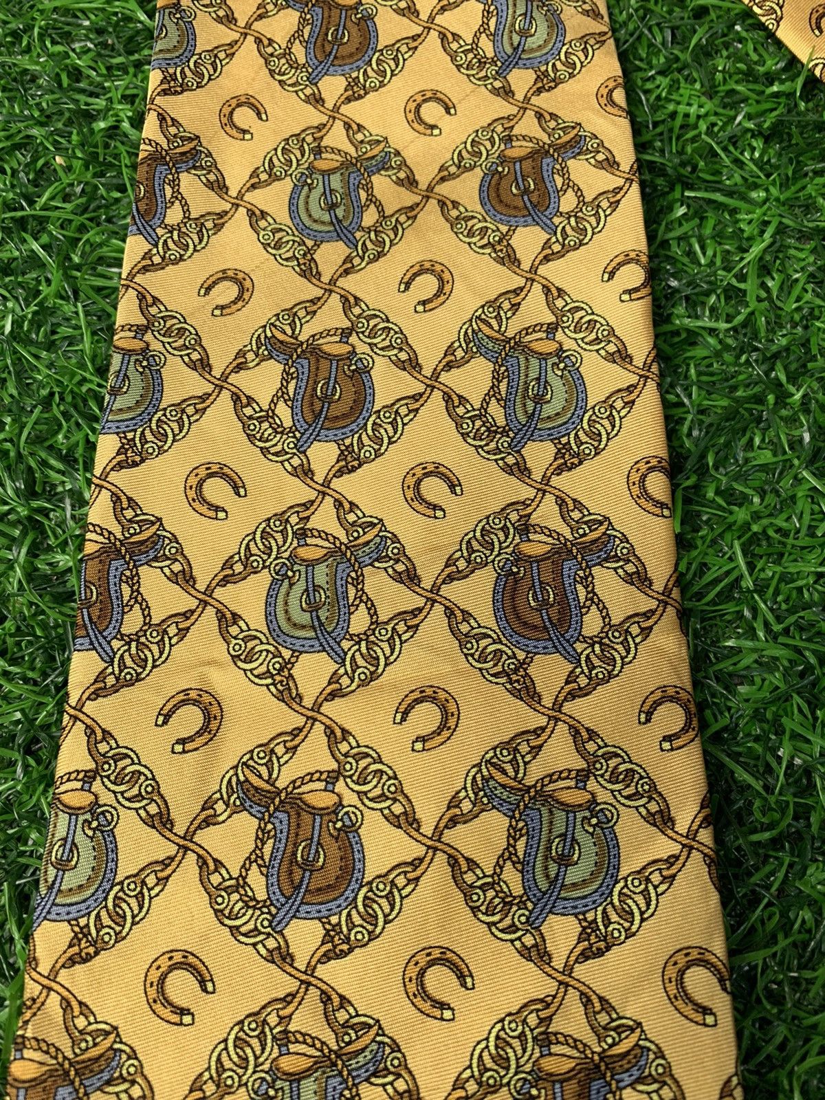Japanese Brand 90s ‘98 Japan Cup Jra Pure Silk Men’s Neck Tie Size ONE SIZE - 2 Thumbnail