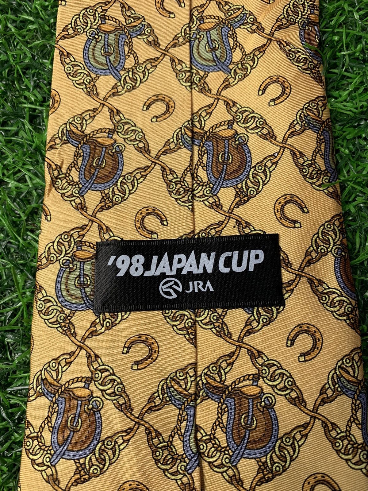 Japanese Brand 90s ‘98 Japan Cup Jra Pure Silk Men’s Neck Tie Size ONE SIZE - 5 Thumbnail