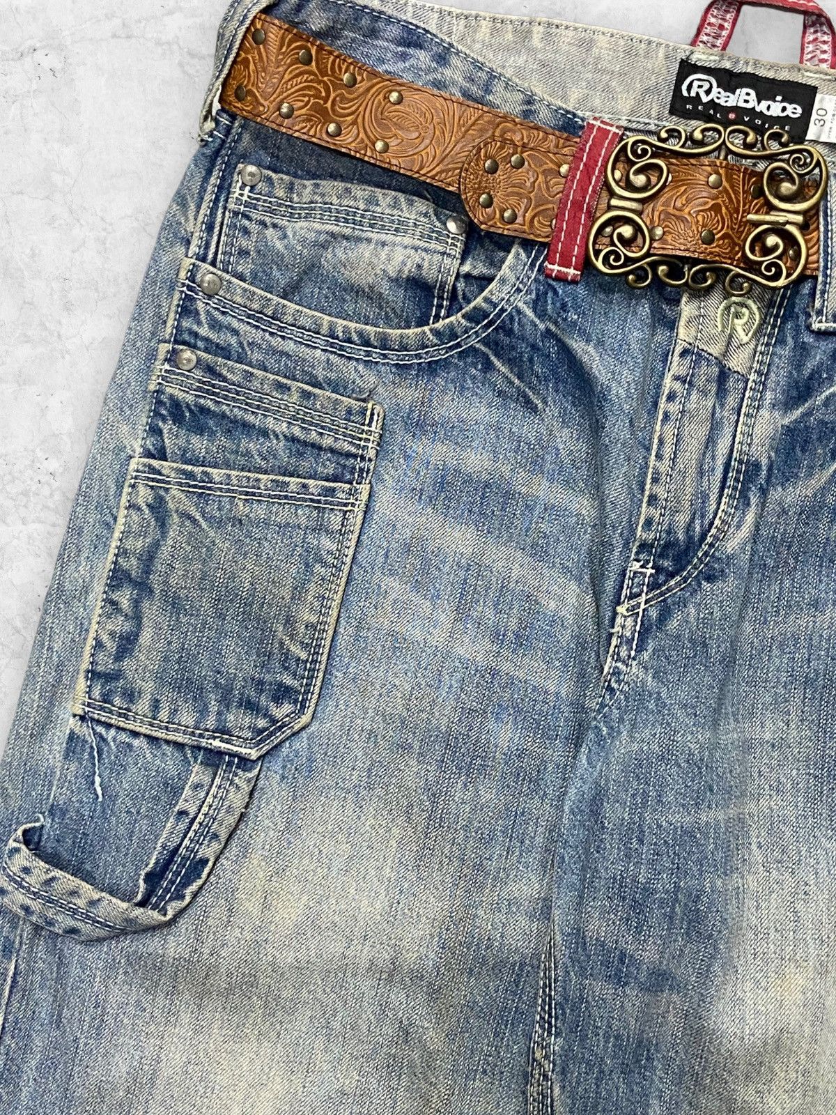Japanese Brand × Vintage Y2K RealBVoice Reconstruction Carpenter Jeans Leather Belt Size US 30 / EU 46 - 10 Thumbnail