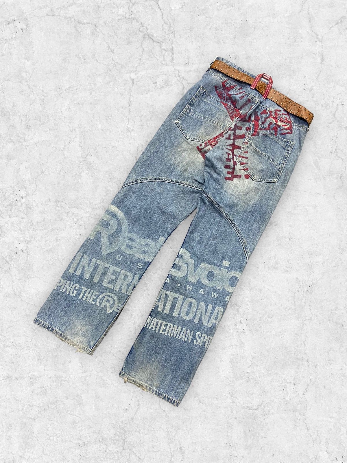 Japanese Brand × Vintage Y2K RealBVoice Reconstruction Carpenter Jeans Leather Belt Size US 30 / EU 46 - 4 Thumbnail