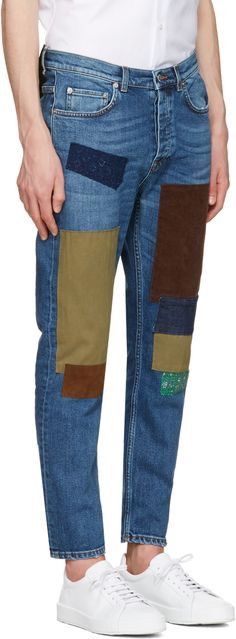 Acne Studios Indigo Town Patch Jeans / Cropped & Slim Fit Size US 34 / EU 50 - 2 Preview