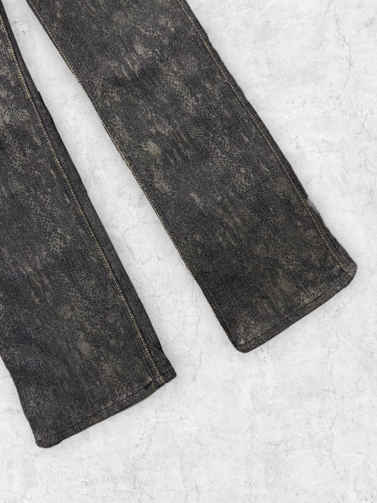 If Six Was Nine × Le Grande Bleu (L.G.B.) × Nicole Club Nicole Club Wax Snake Pattern Denim Jeans With Leather belt Size US 30 / EU 46 - 7 Thumbnail
