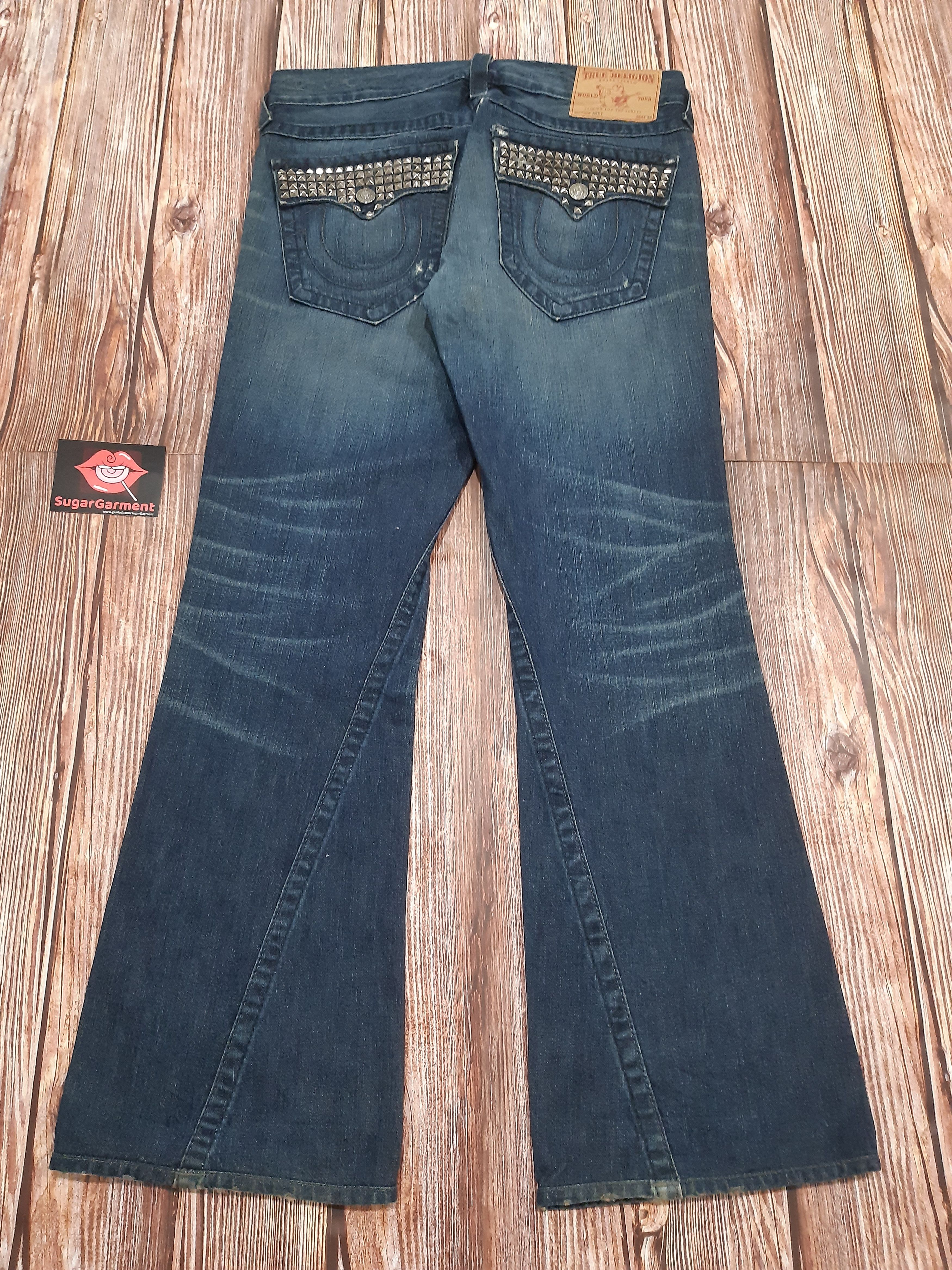 True Religion Bell Bottom Bootcut Jeans Flare True Religion Spike RARE Size 35" - 3 Thumbnail