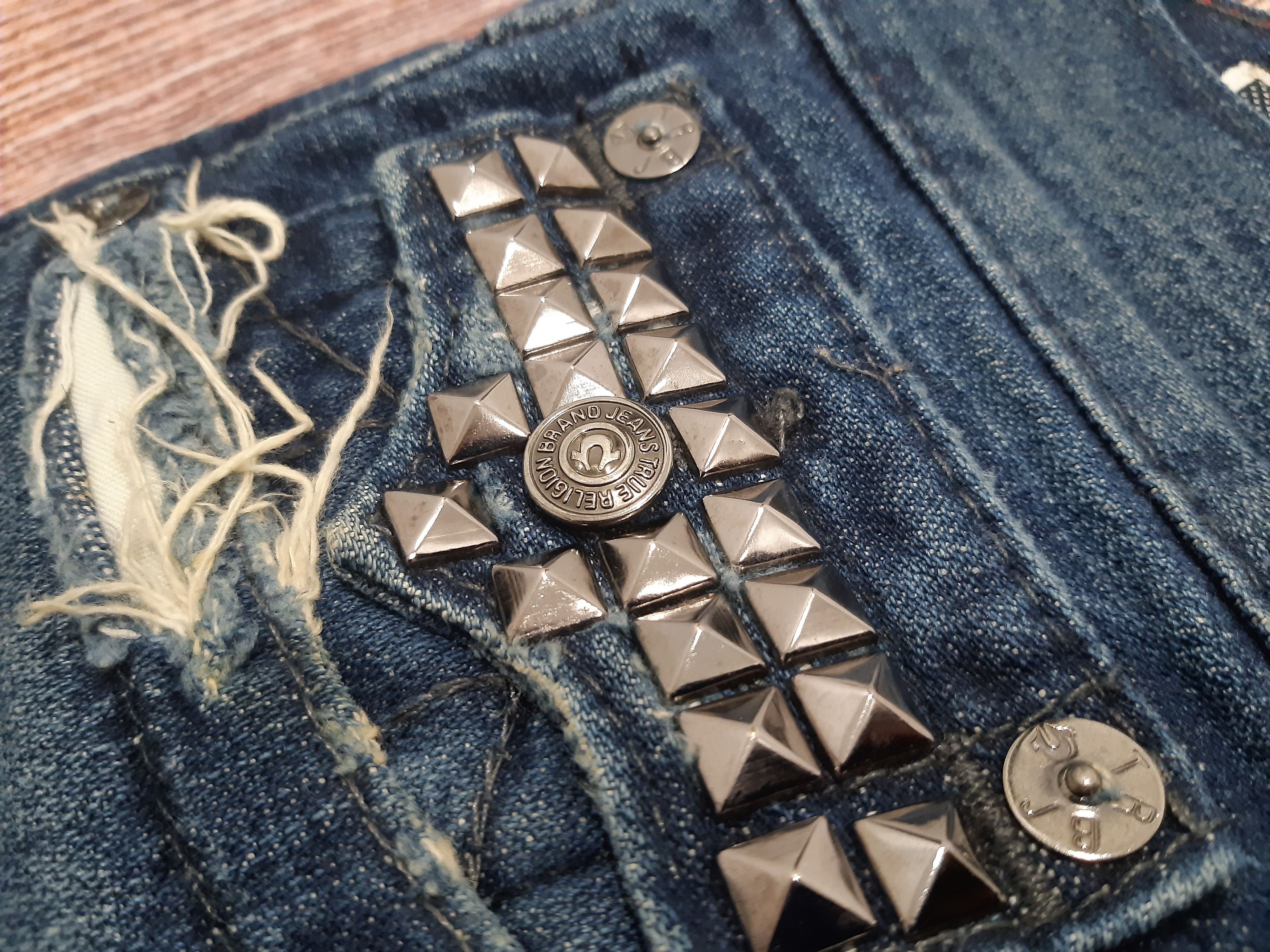 True Religion Bell Bottom Bootcut Jeans Flare True Religion Spike RARE Size 35" - 2 Thumbnail