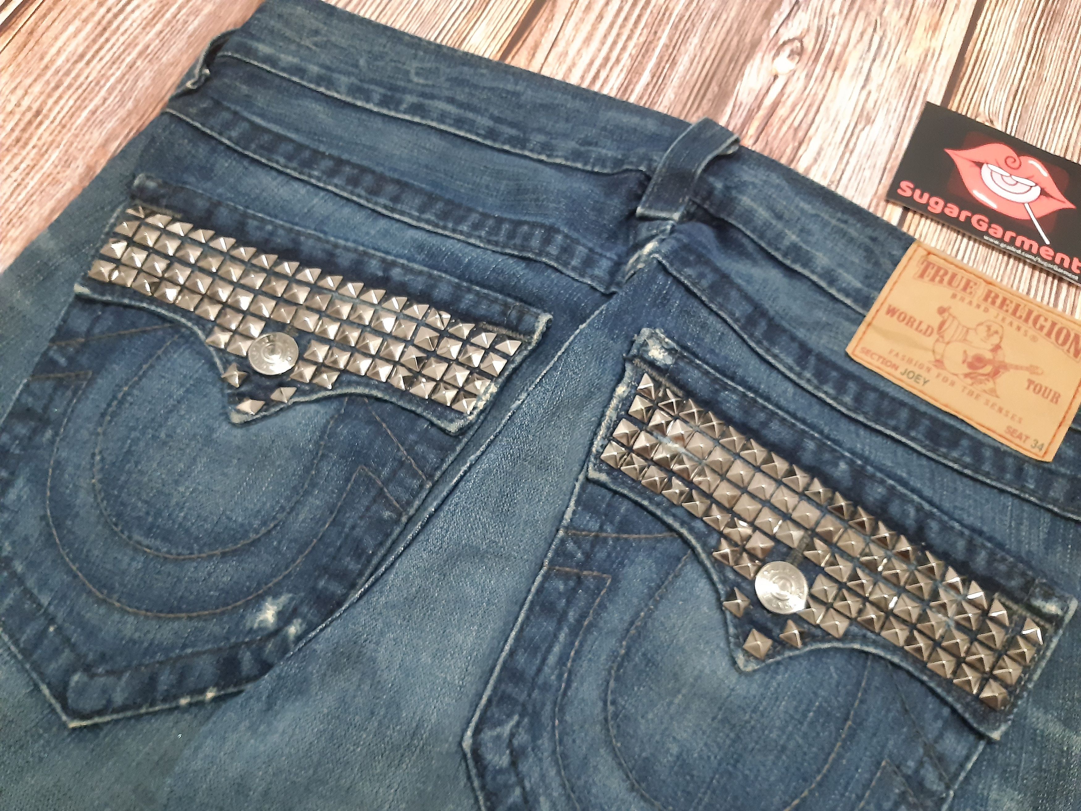 True Religion Bell Bottom Bootcut Jeans Flare True Religion Spike RARE Size 35" - 21 Thumbnail