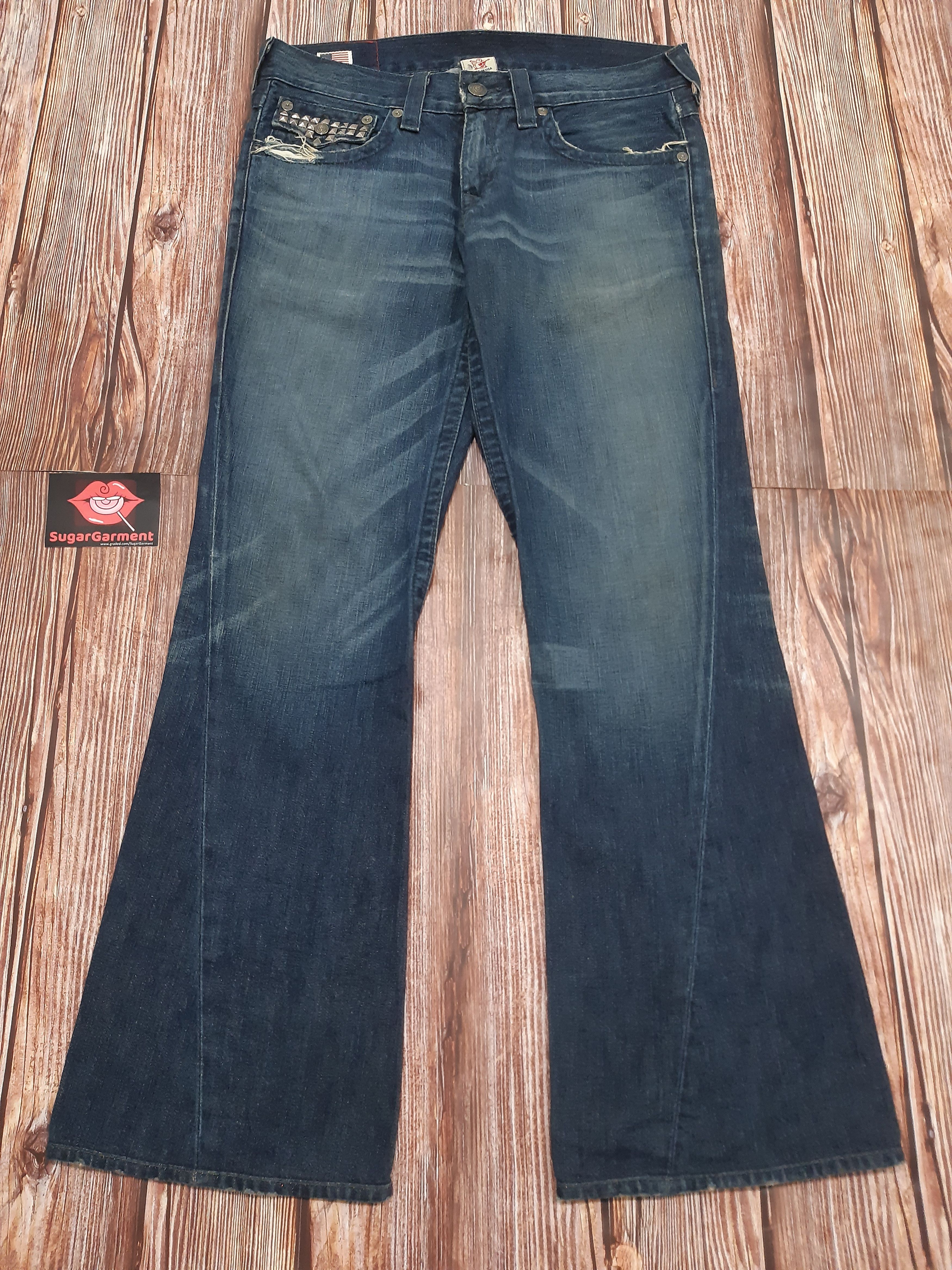 True Religion Bell Bottom Bootcut Jeans Flare True Religion Spike RARE Size 35" - 4 Thumbnail