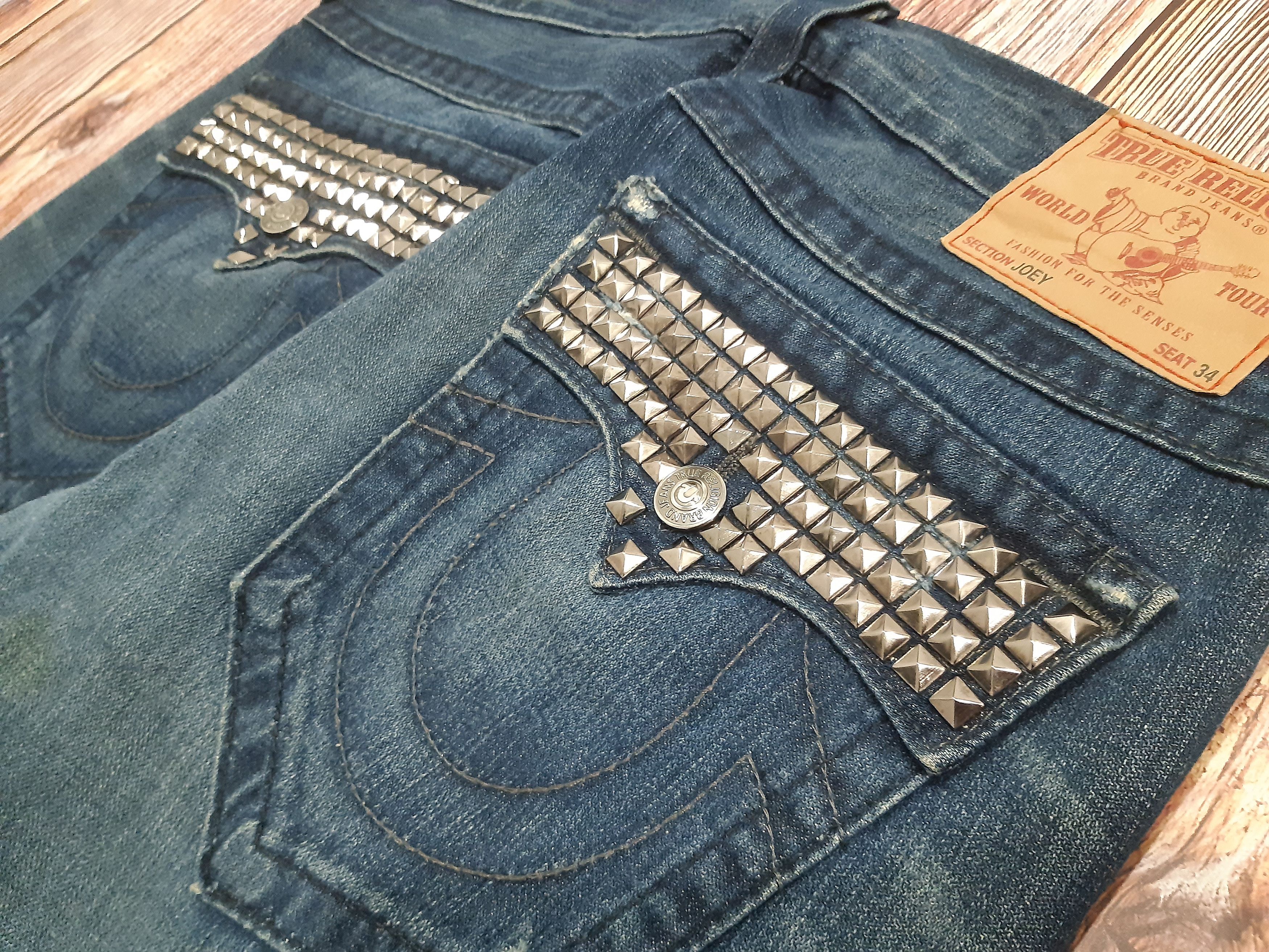 True Religion Bell Bottom Bootcut Jeans Flare True Religion Spike RARE Size 35" - 18 Thumbnail