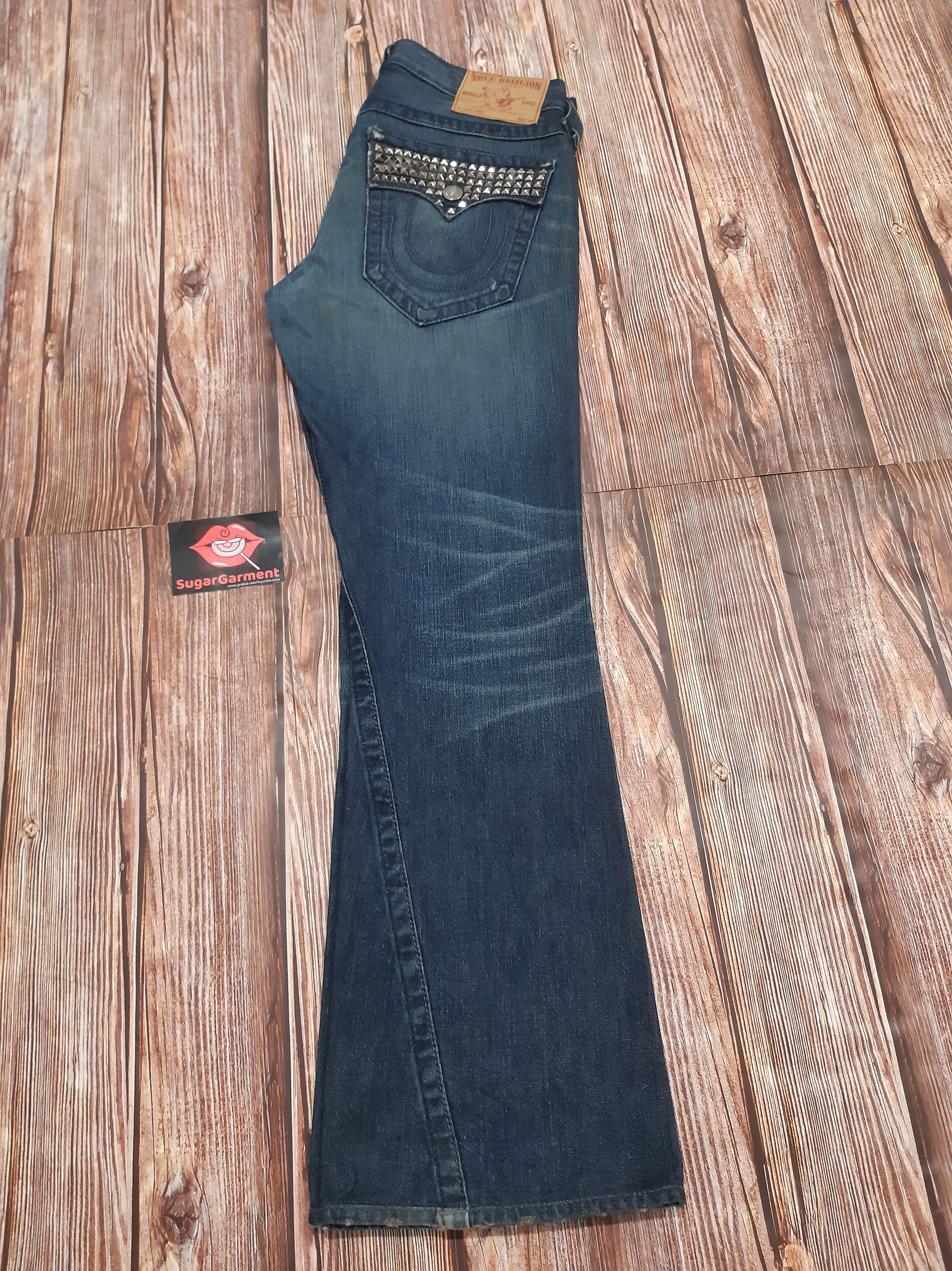 True Religion Bell Bottom Bootcut Jeans Flare True Religion Spike RARE Size 35" - 24 Thumbnail