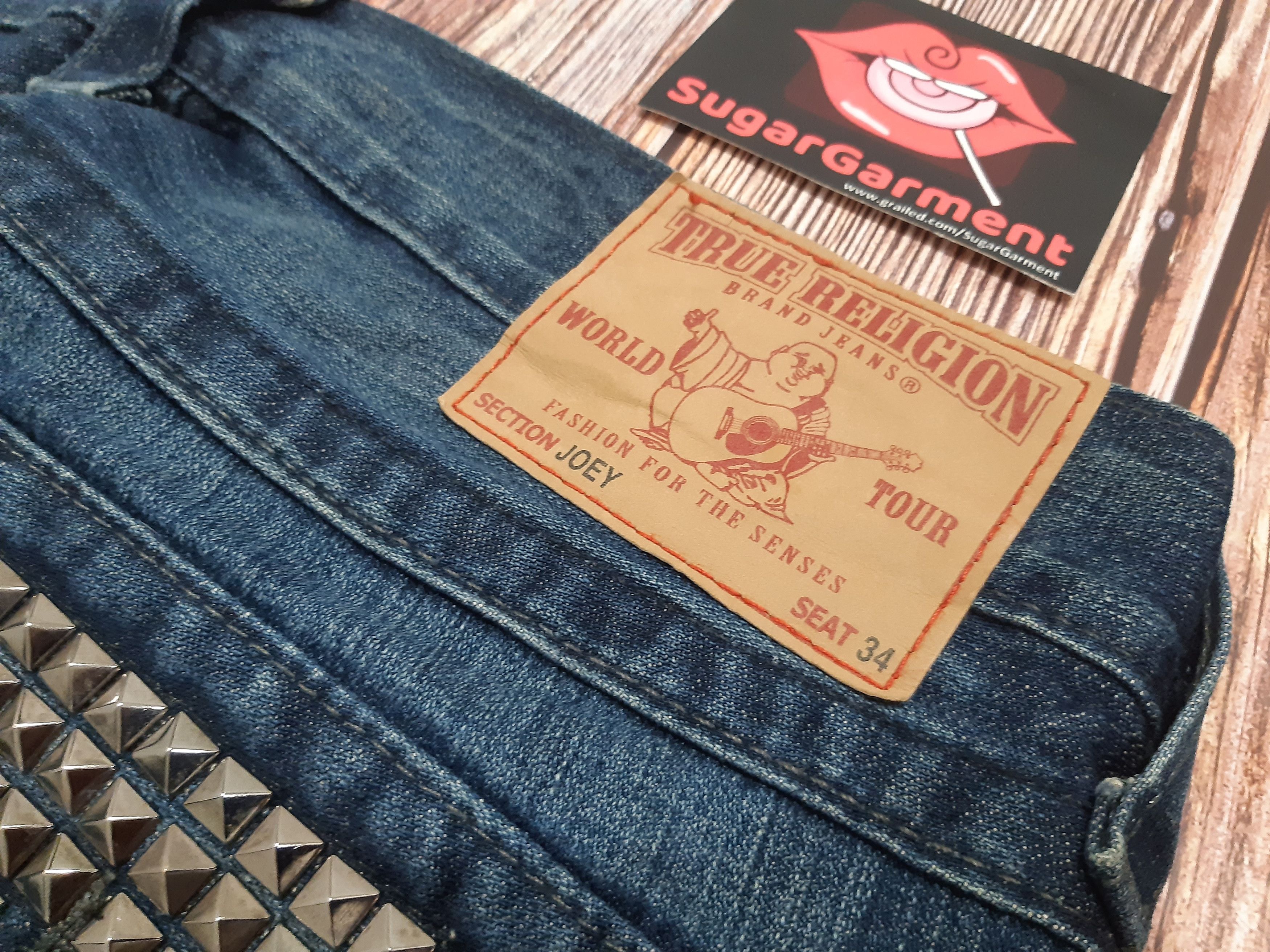 True Religion Bell Bottom Bootcut Jeans Flare True Religion Spike RARE Size 35" - 20 Thumbnail