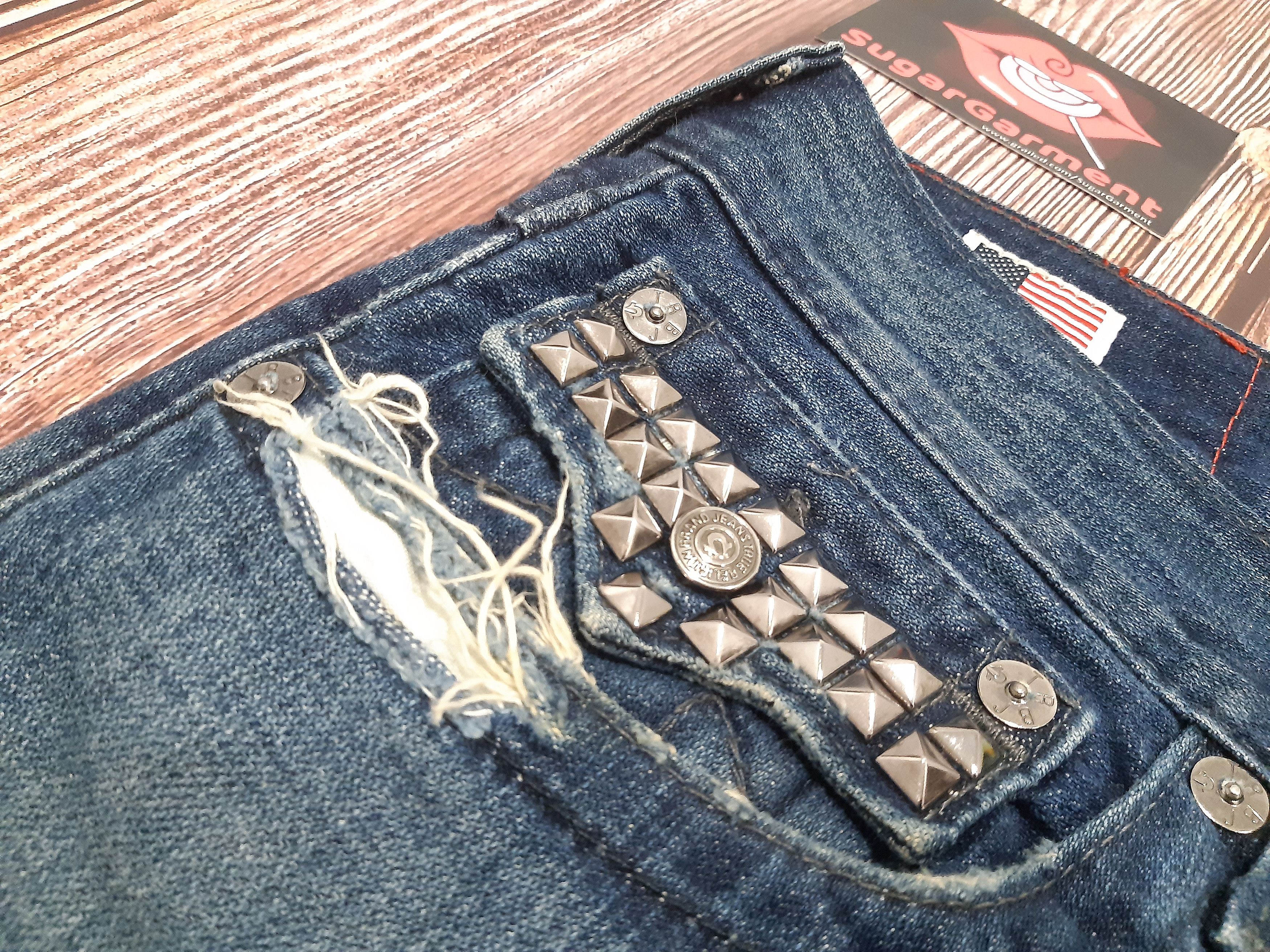 True Religion Bell Bottom Bootcut Jeans Flare True Religion Spike RARE Size 35" - 9 Thumbnail