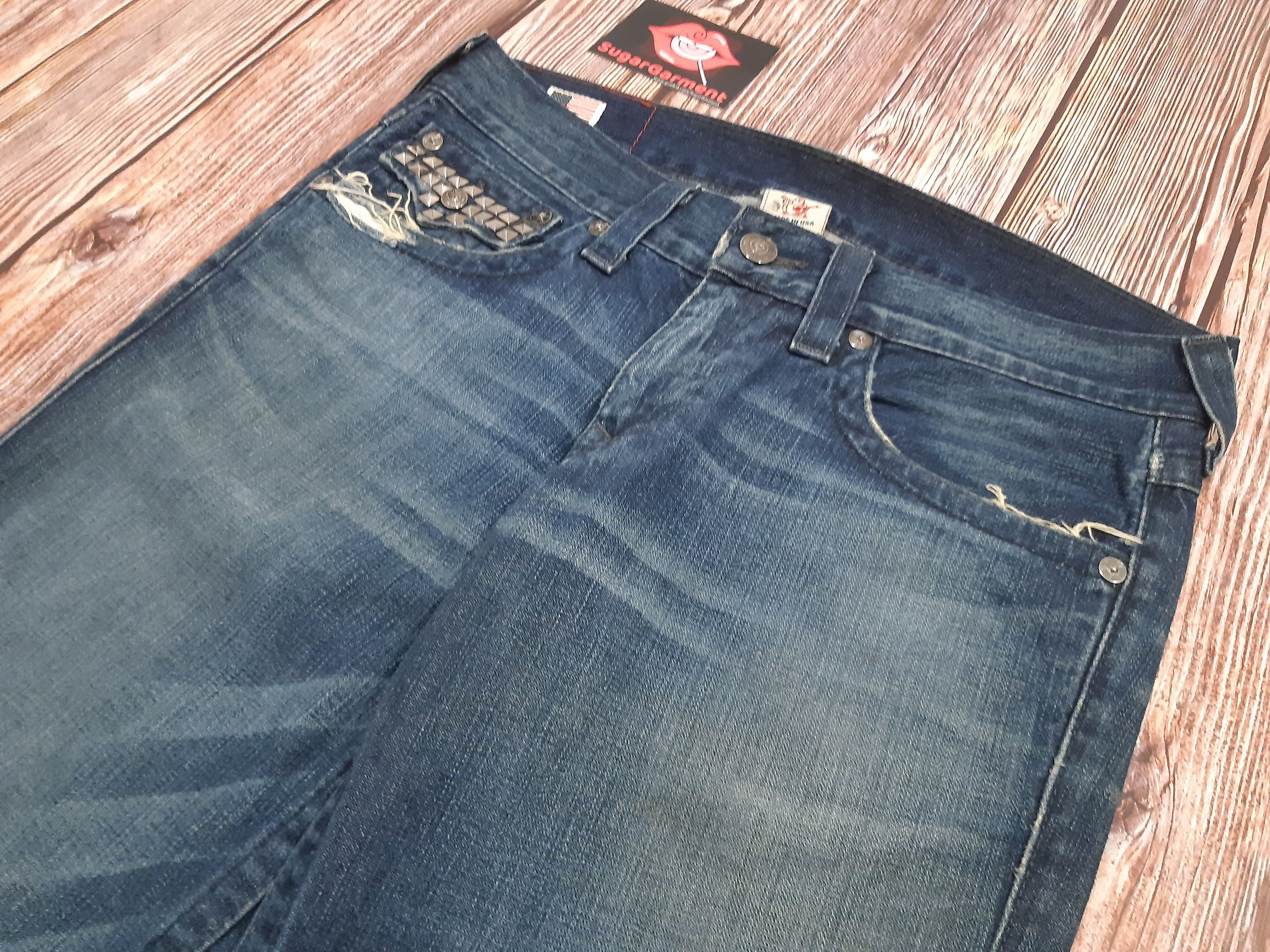 True Religion Bell Bottom Bootcut Jeans Flare True Religion Spike RARE Size 35" - 7 Thumbnail