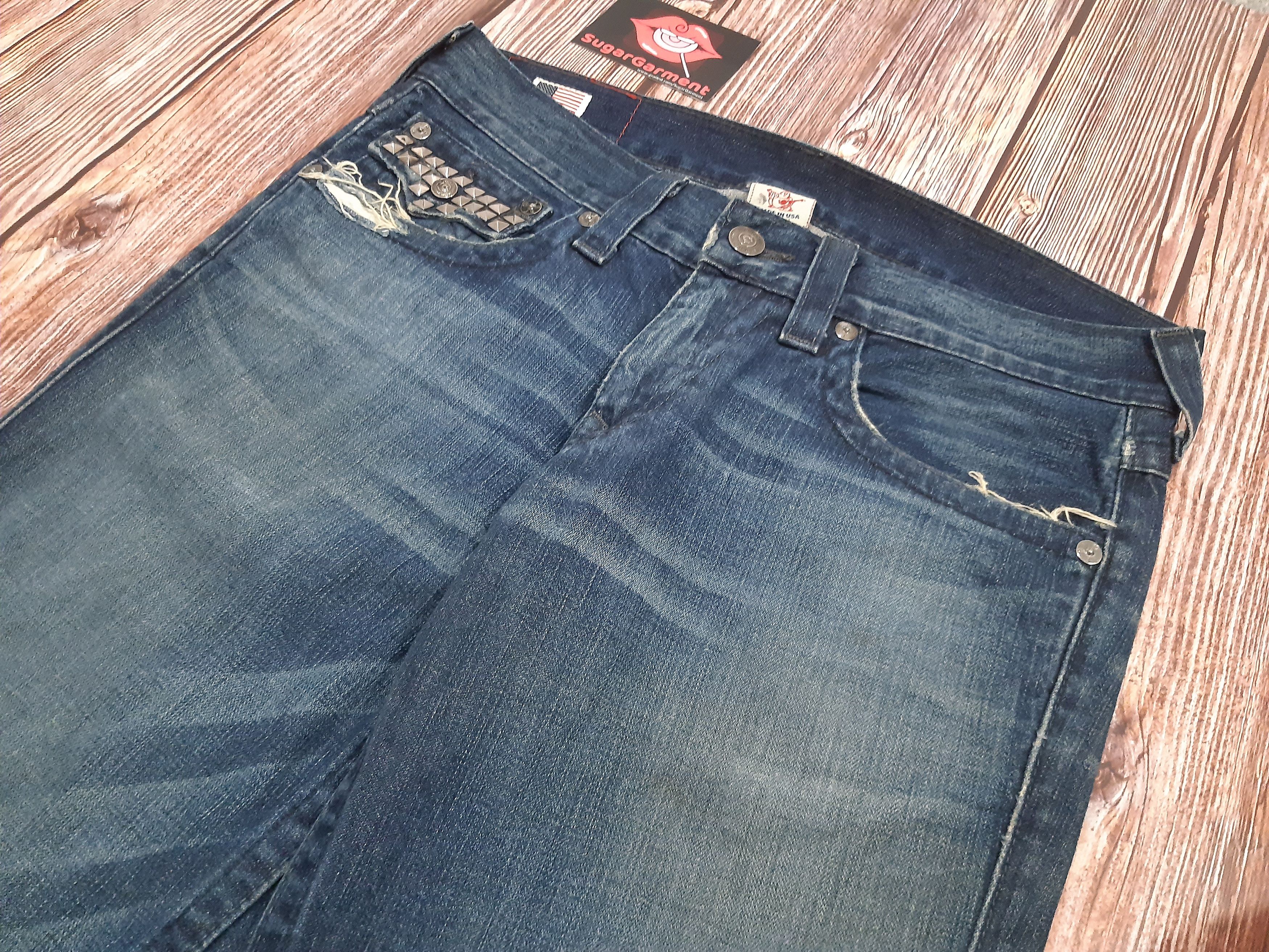 True Religion Bell Bottom Bootcut Jeans Flare True Religion Spike RARE Size 35" - 8 Thumbnail